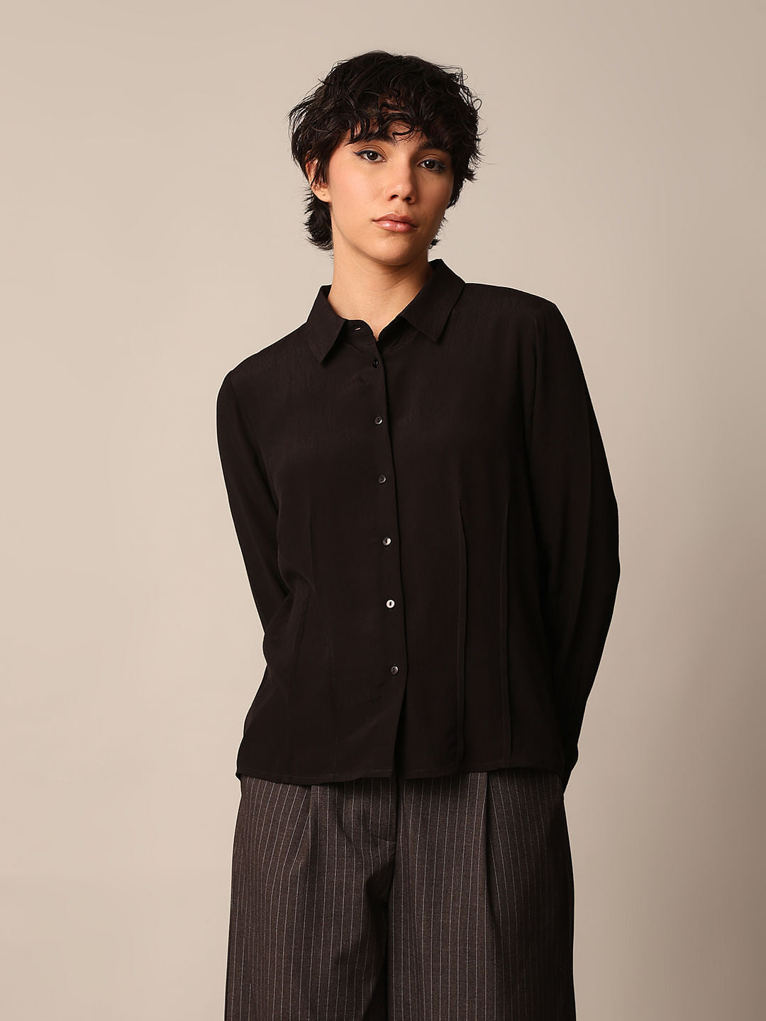 Black Textured Shirt