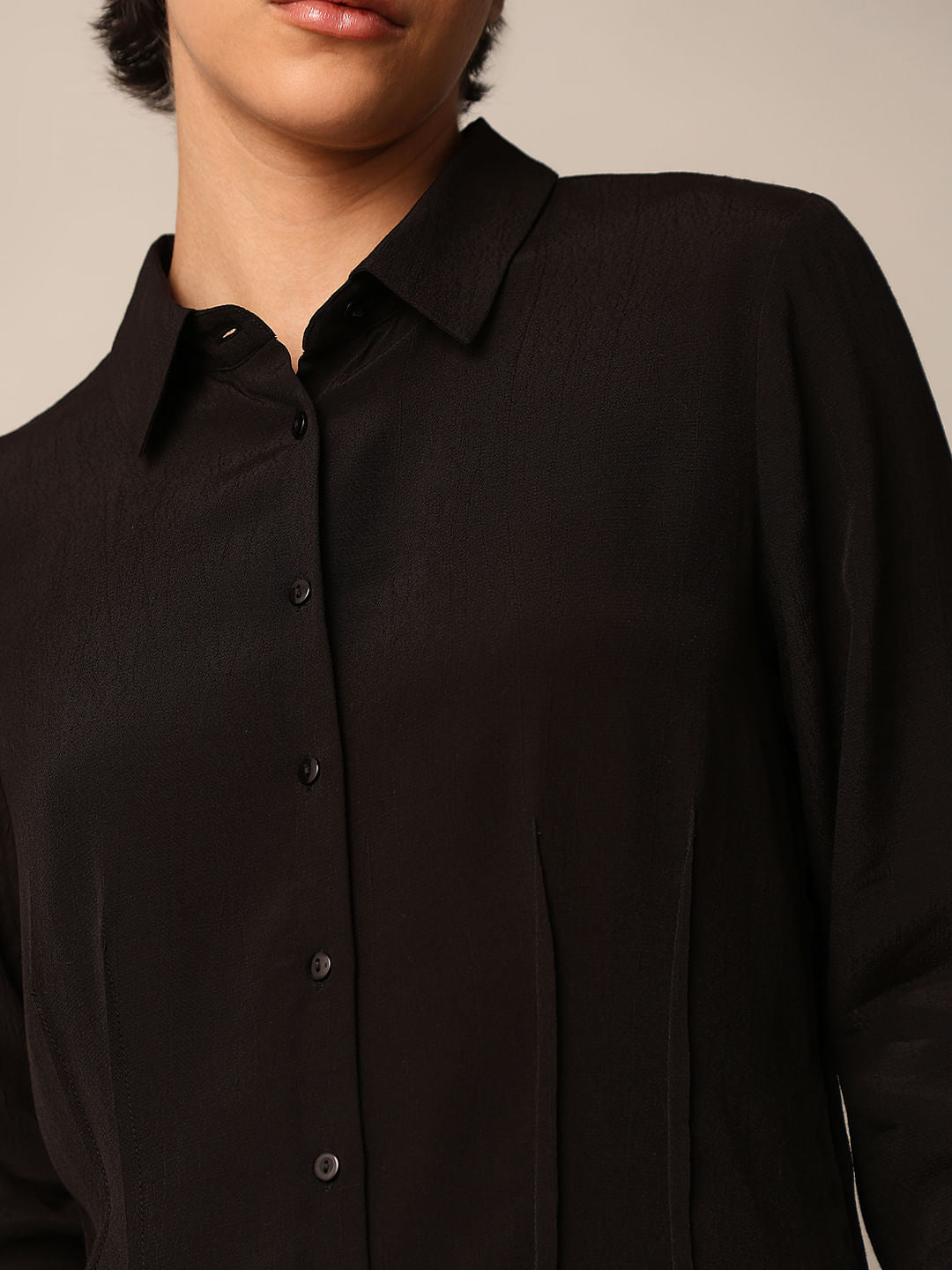 Black Textured Shirt