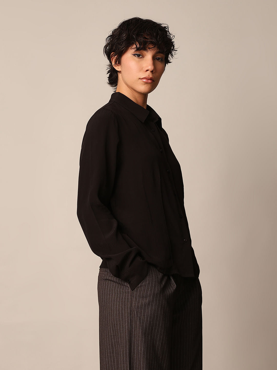 Black Textured Shirt