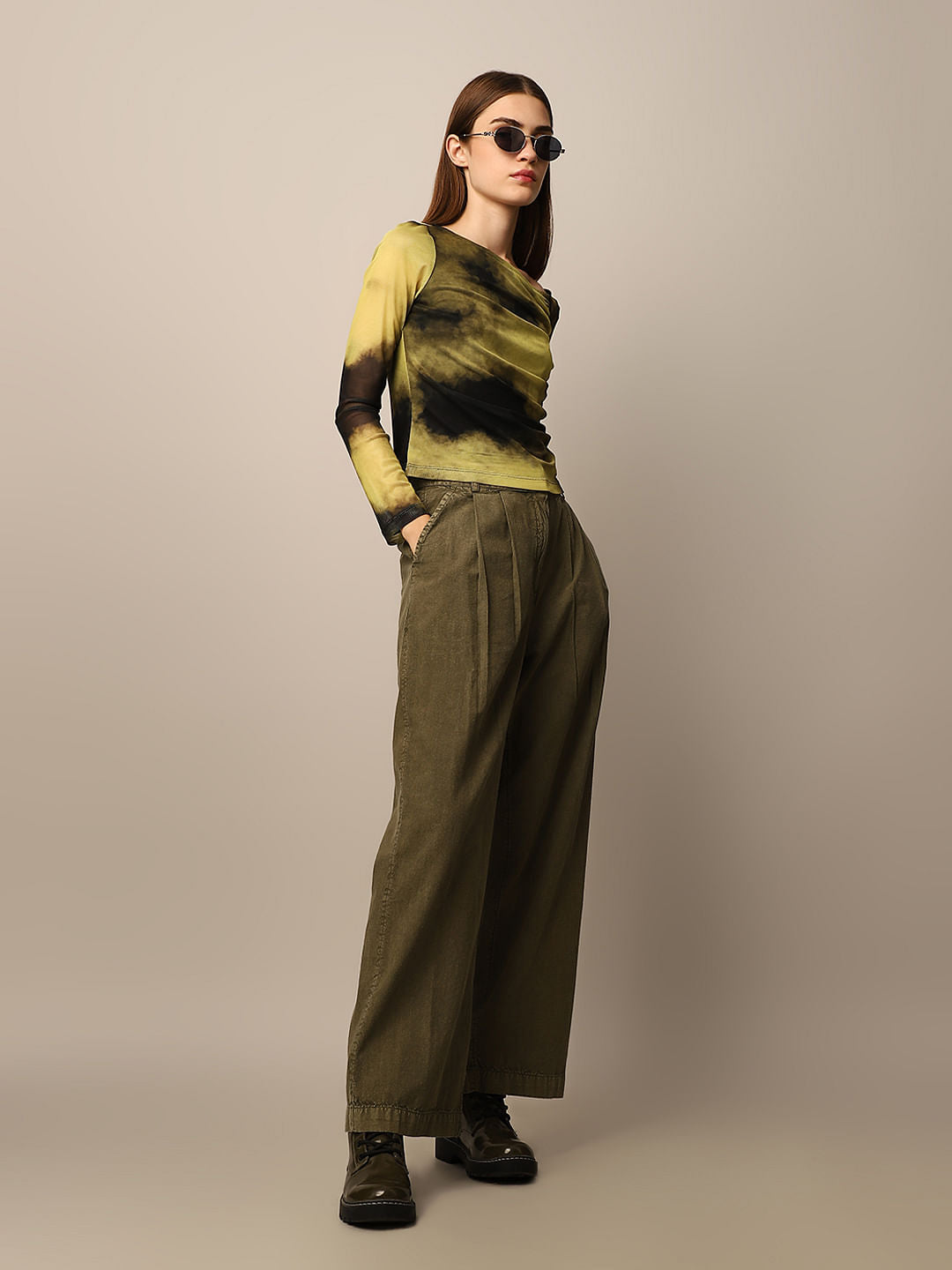 Green Straight Fit Pant
