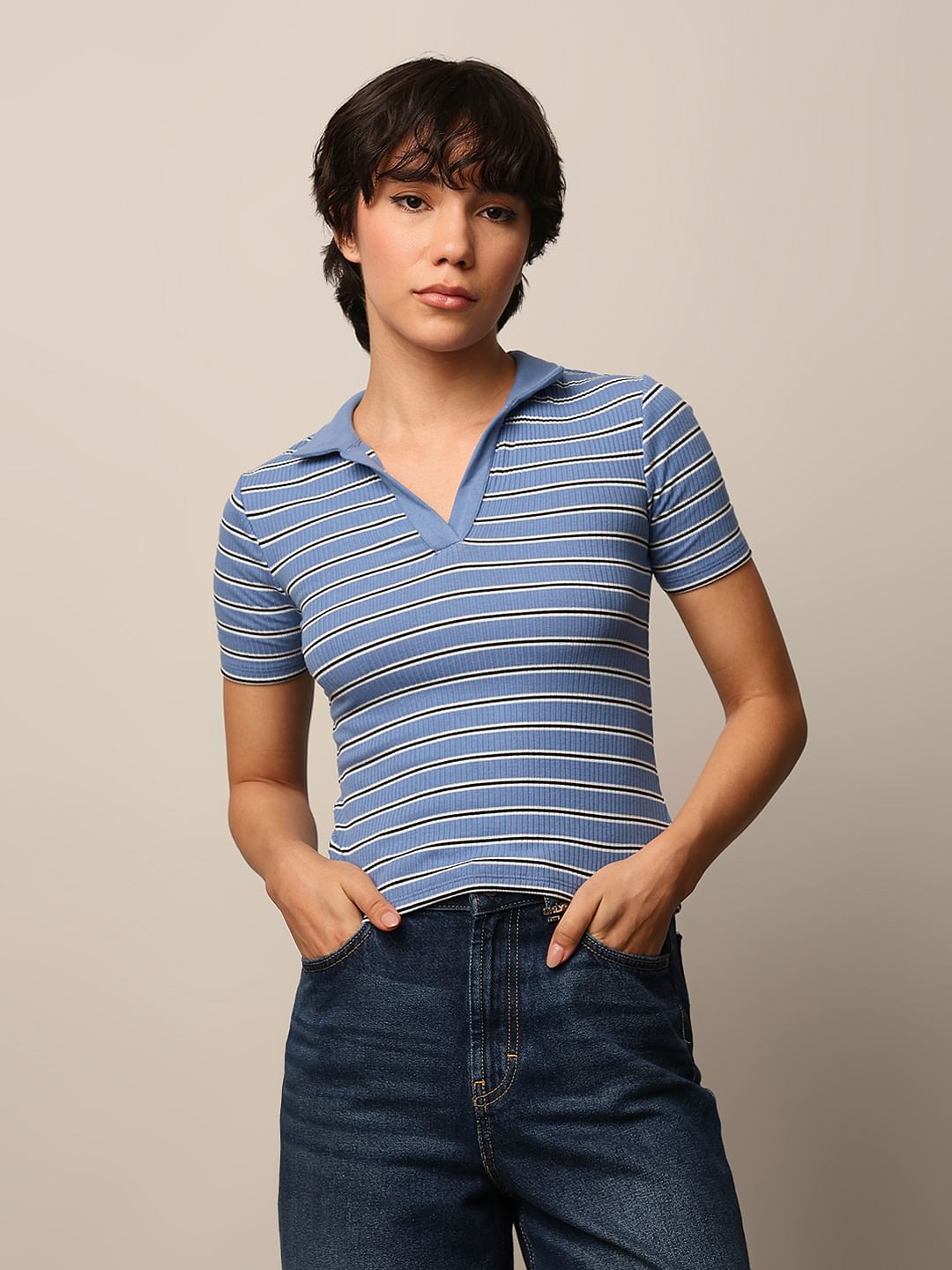 Blue Striped Polo