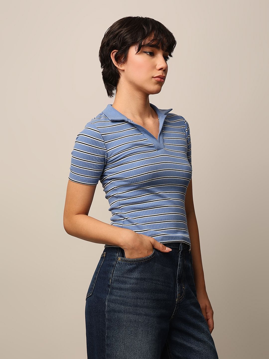 Blue Striped Polo