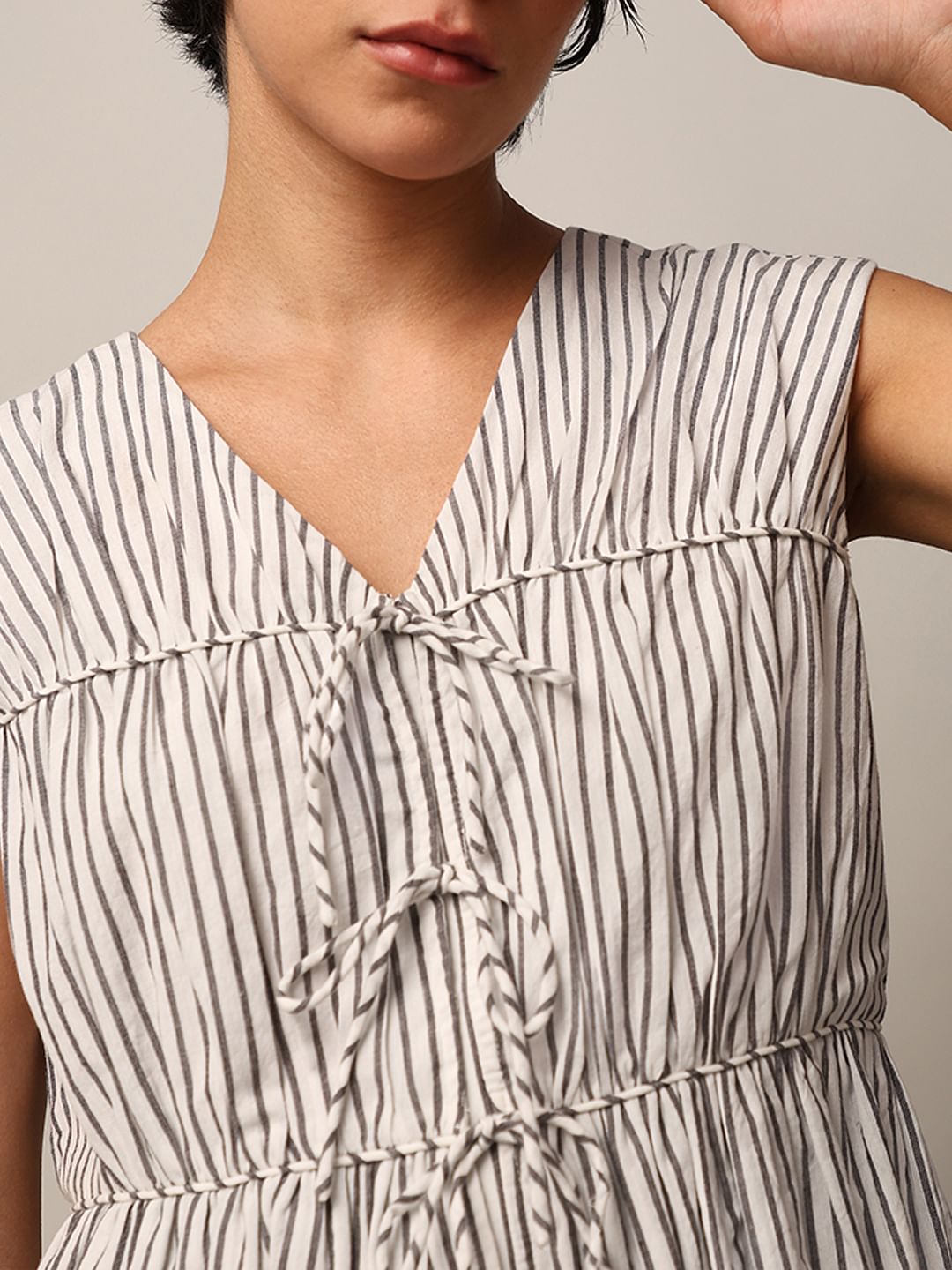 White Striped Cotton Top