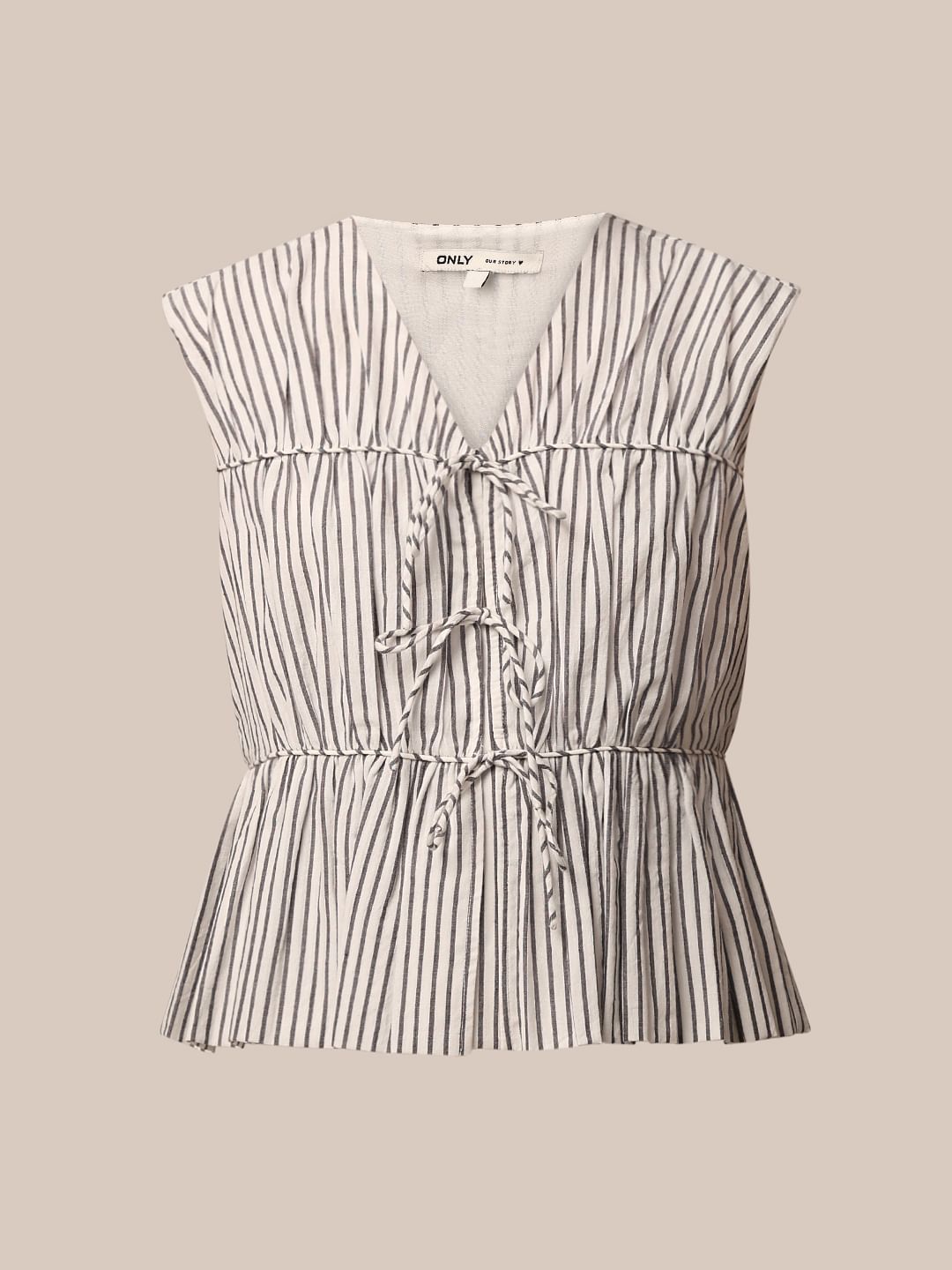 White Striped Cotton Top