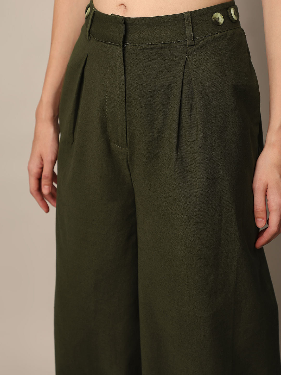 Dark Green Co-Ord Set Straight Pants
