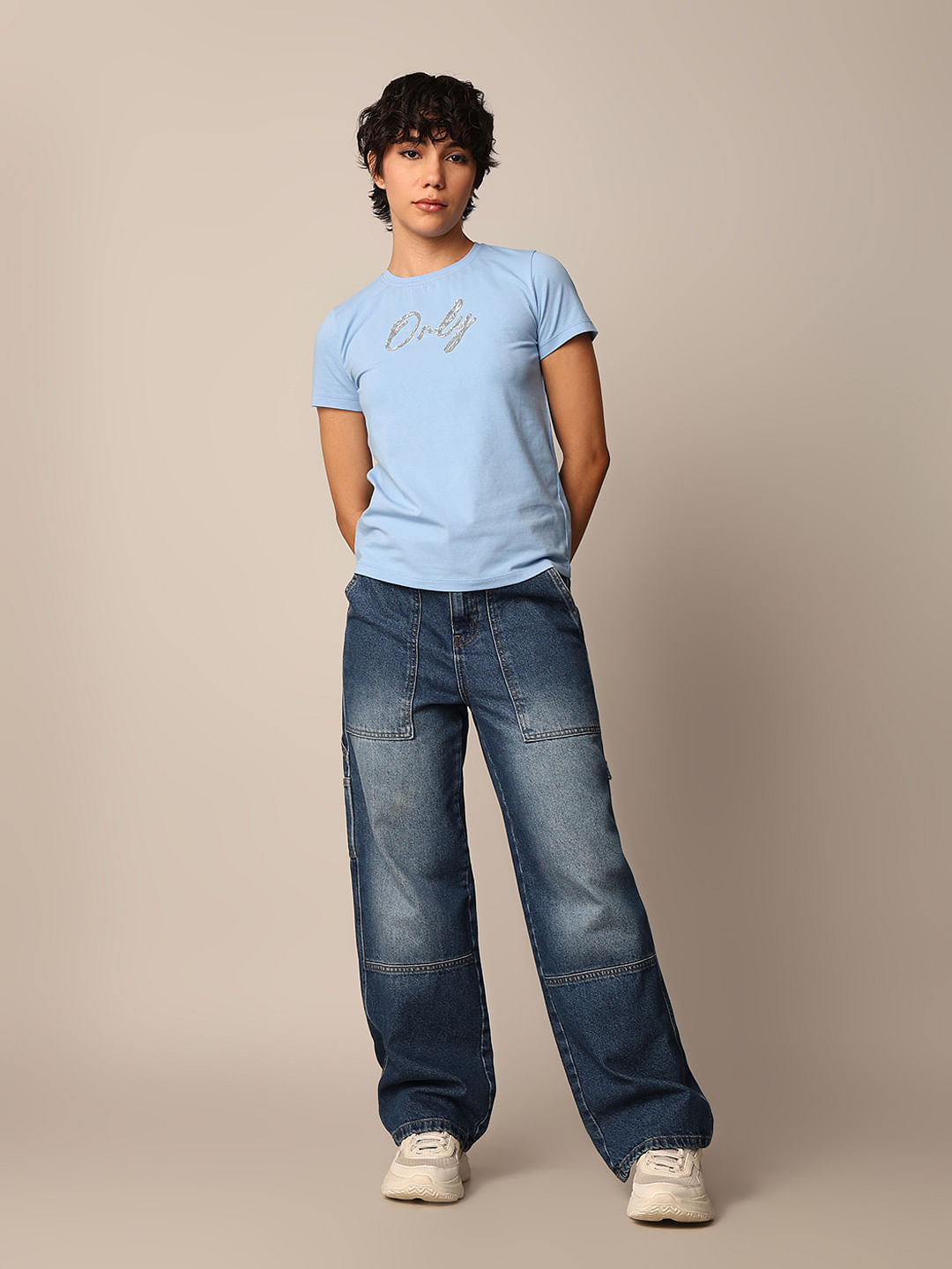 Blue Logo Print T-Shirt