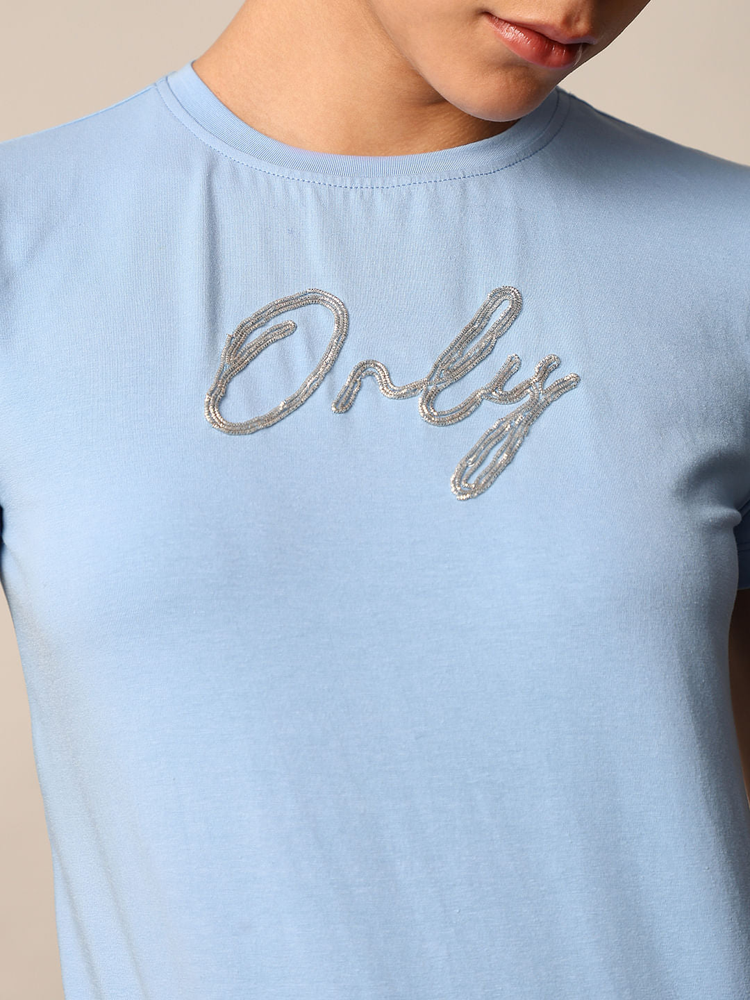 Blue Logo Print T-Shirt