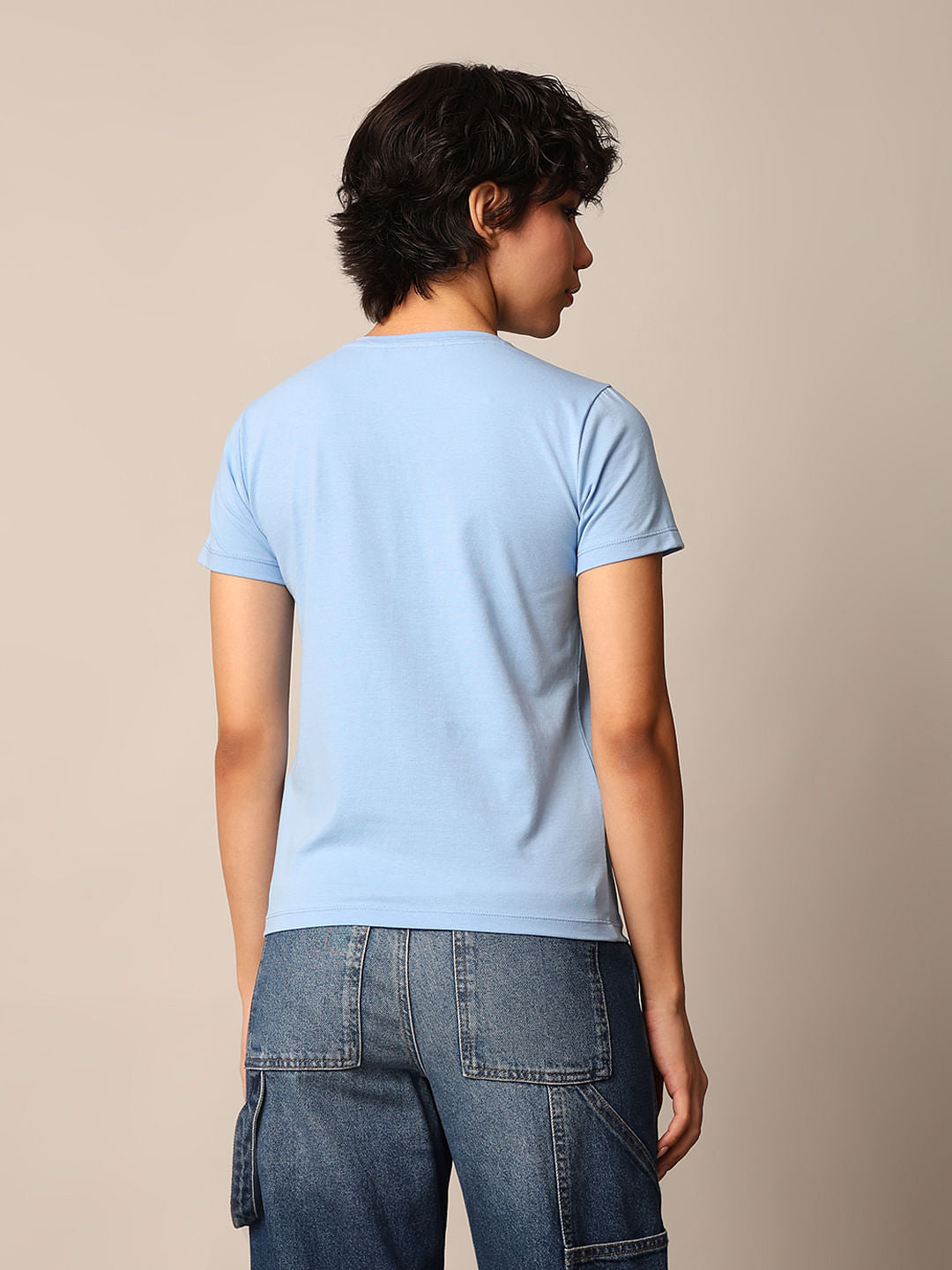Blue Logo Print T-Shirt