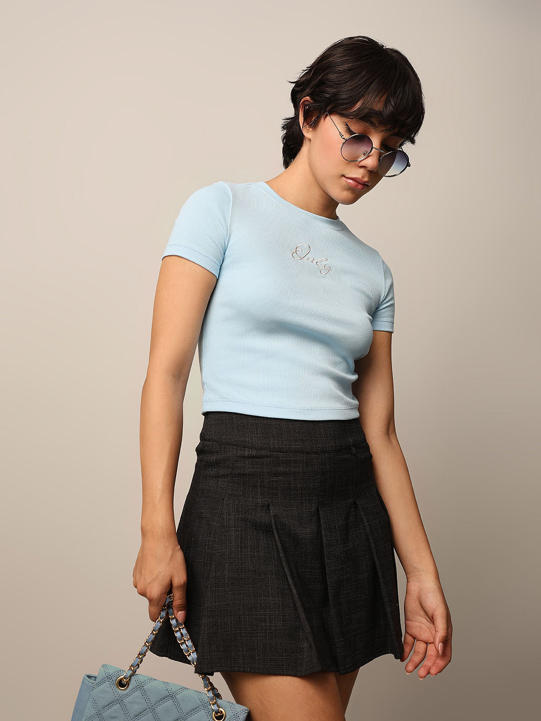 Blue Logo Print T-Shirt