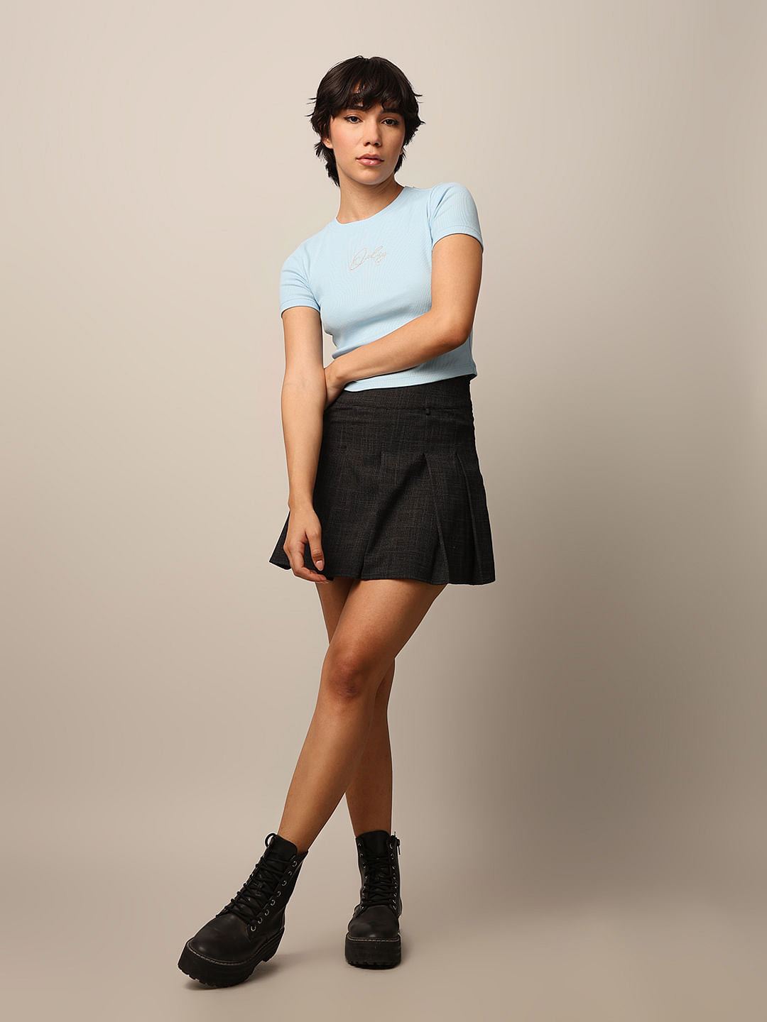 Blue Logo Print T-Shirt