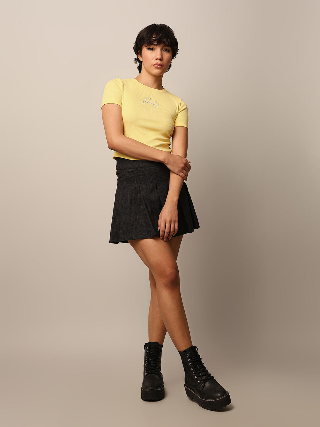 Yellow Logo Print T-Shirt