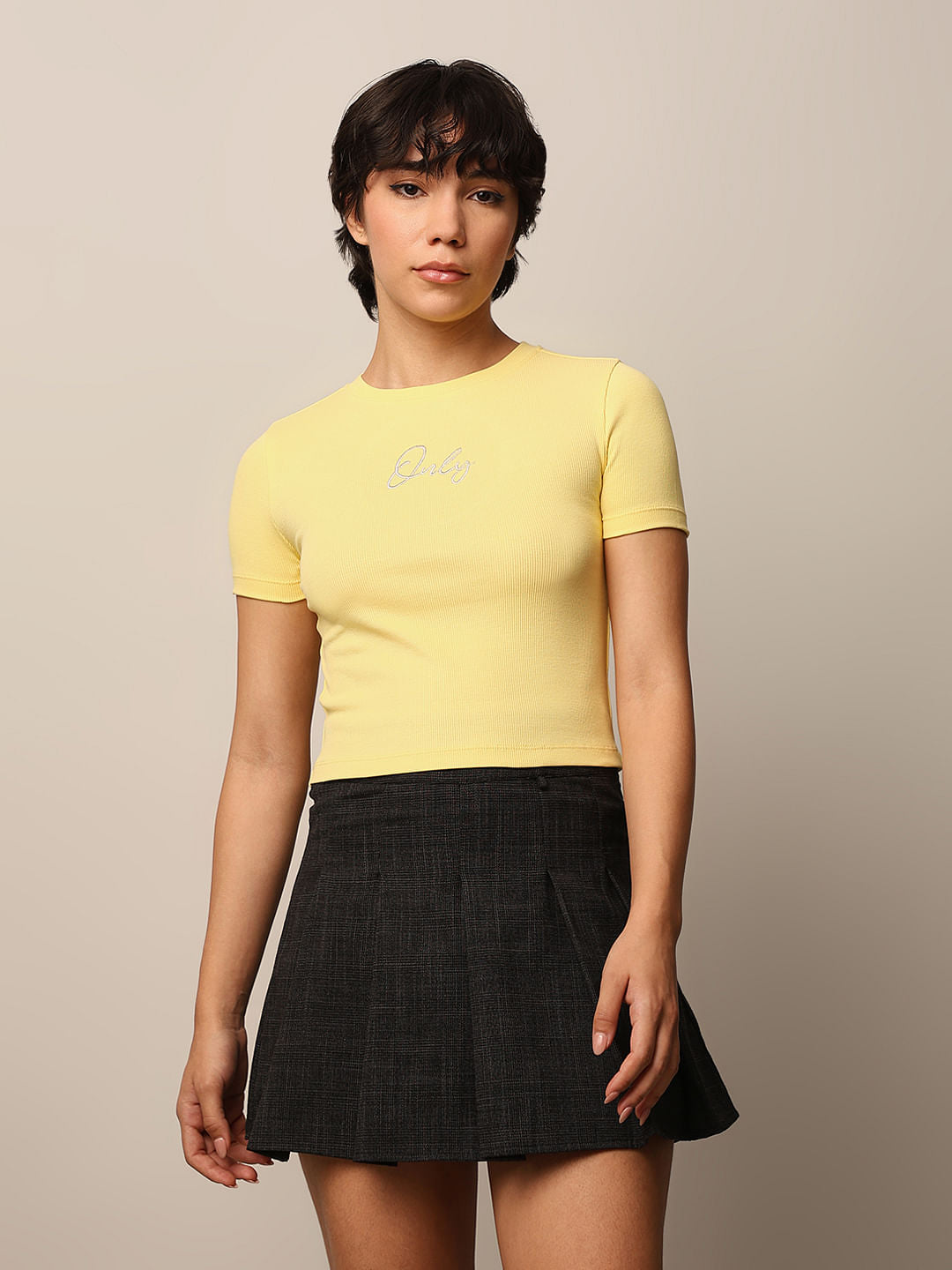 Yellow Logo Print T-Shirt