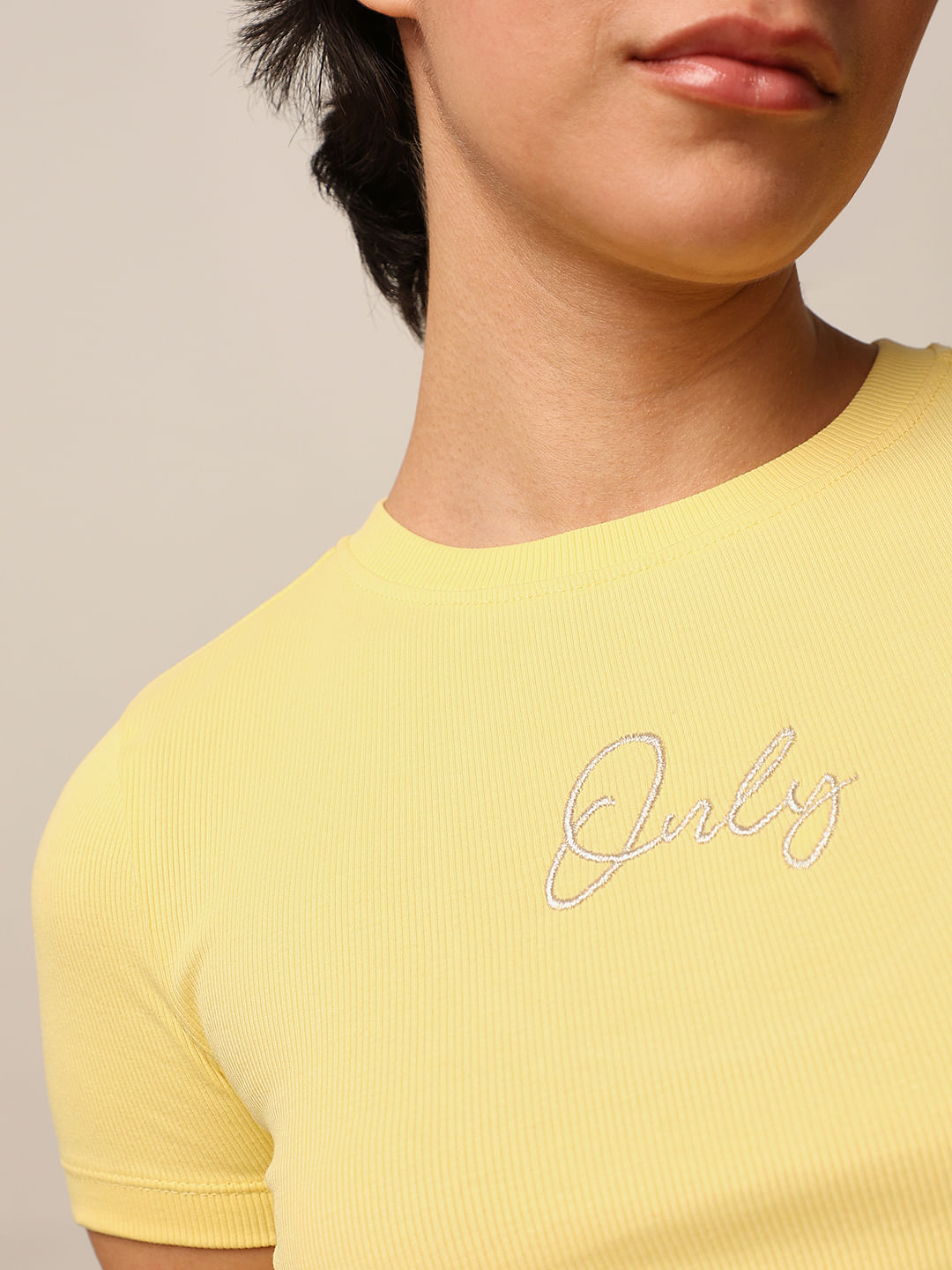 Yellow Logo Print T-Shirt