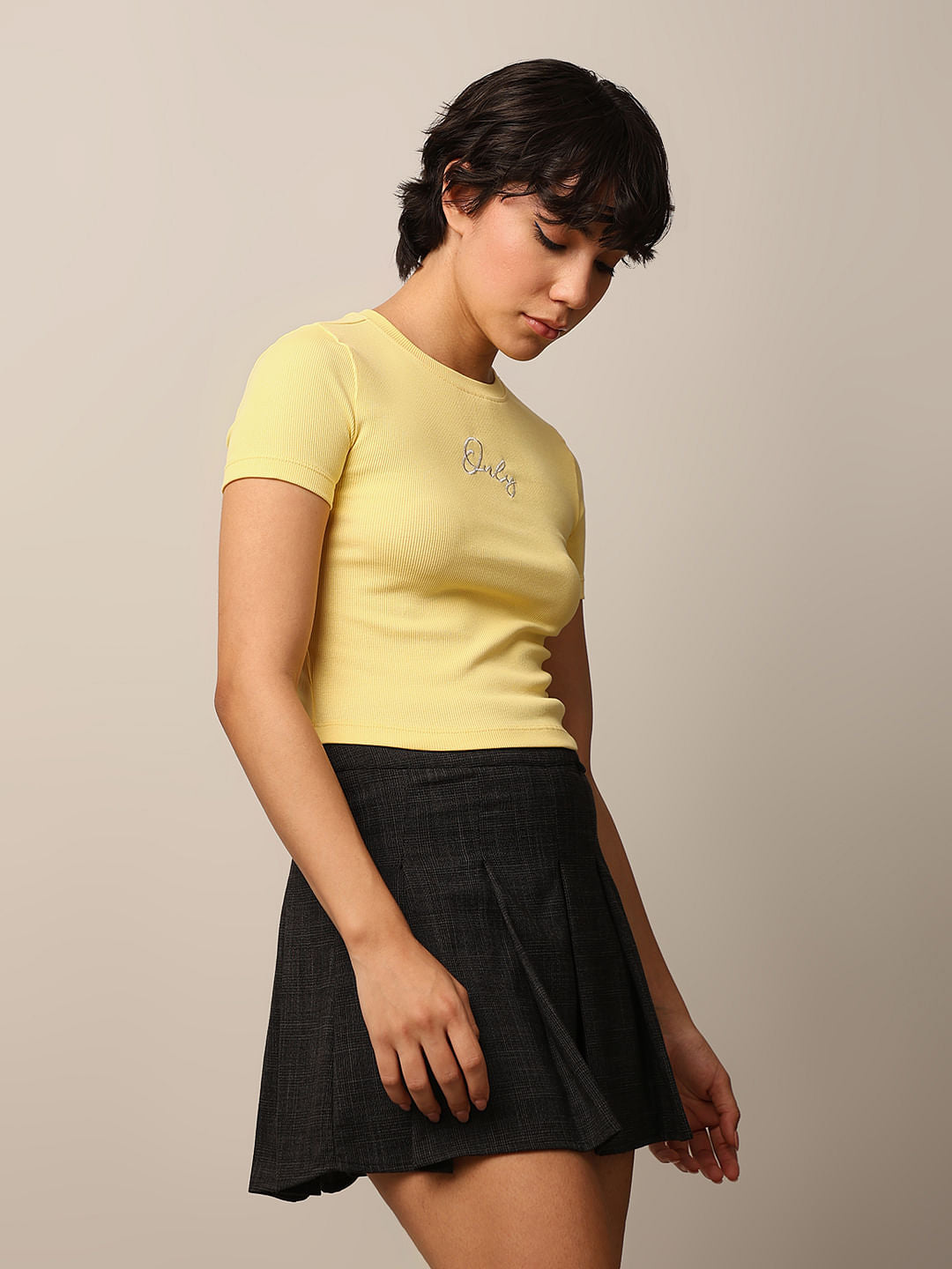Yellow Logo Print T-Shirt
