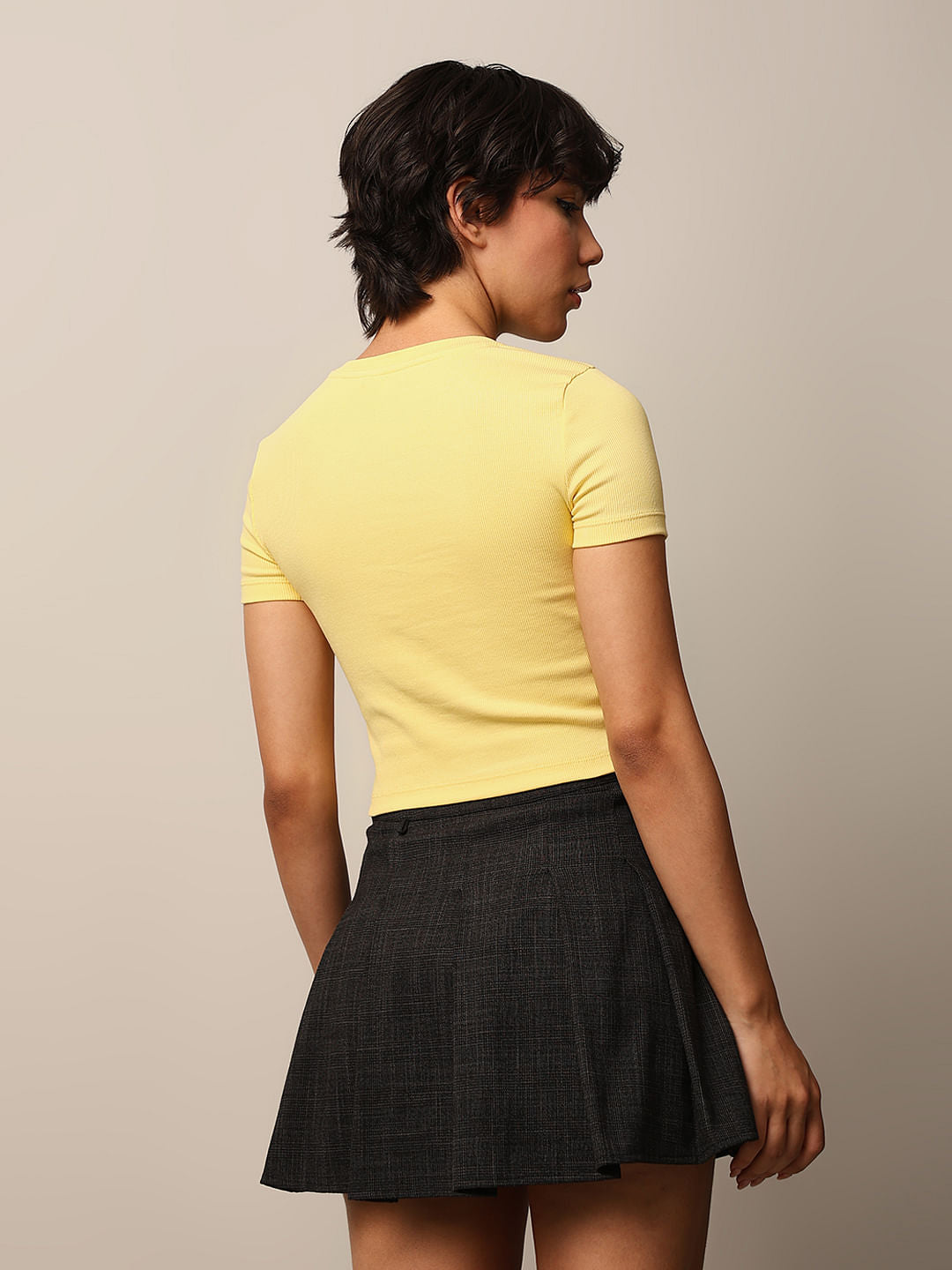 Yellow Logo Print T-Shirt