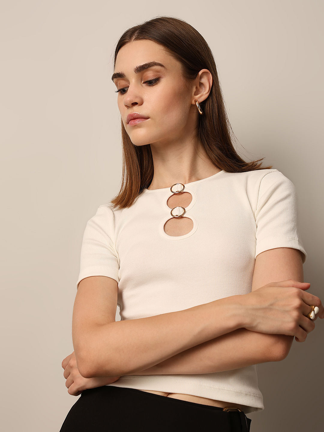 White Cut-Out T-Shirt