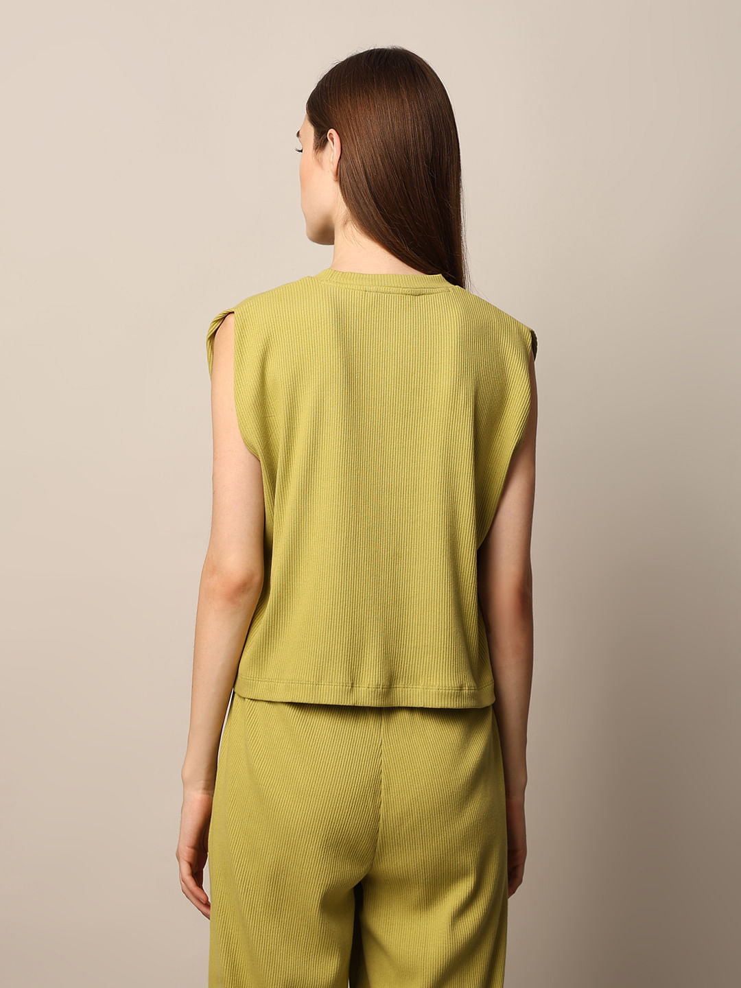 Green Cap Sleeved Co-Ord Set Top