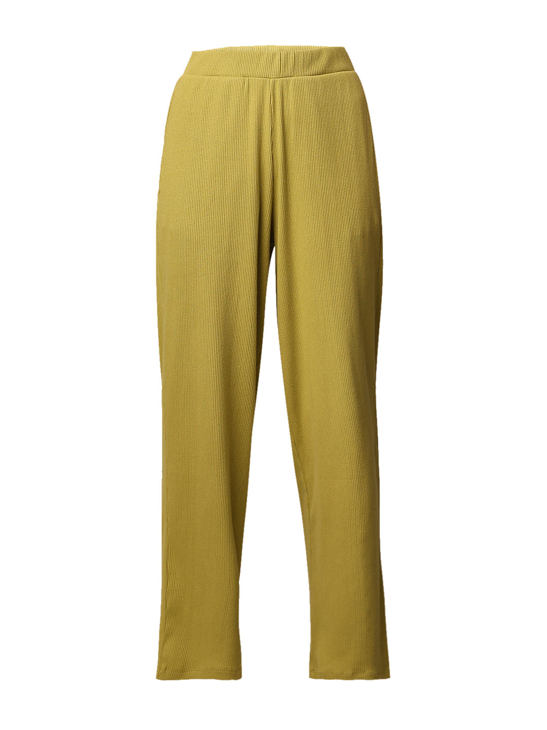 Green Ribbed Co-Ord Set Pants