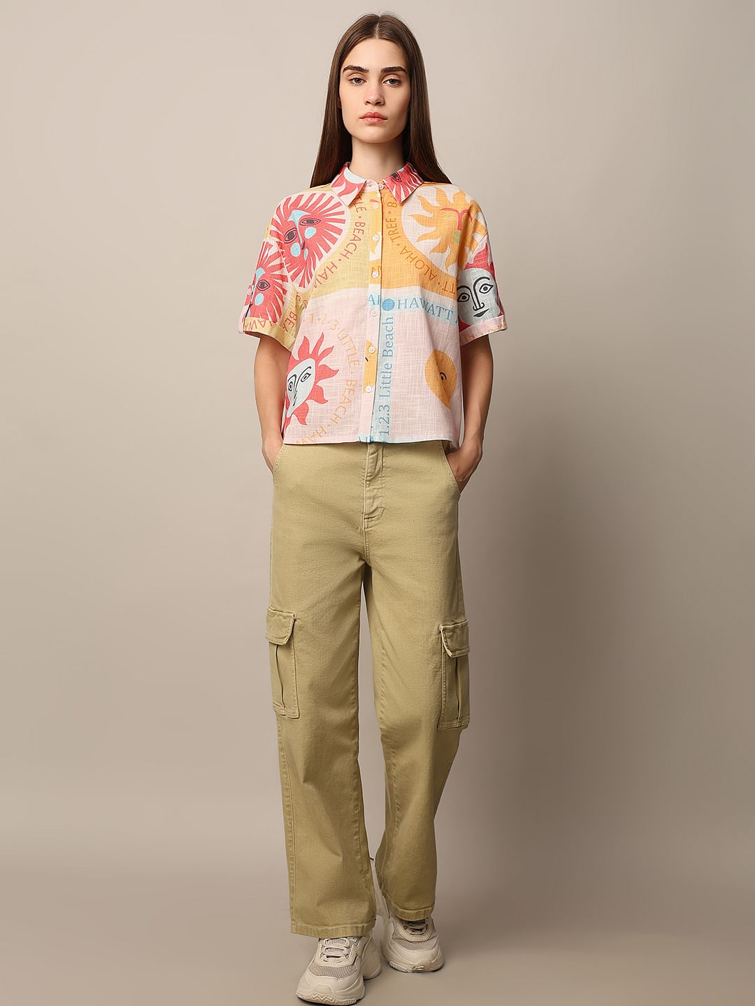 Pink Printed Cotton Shirt