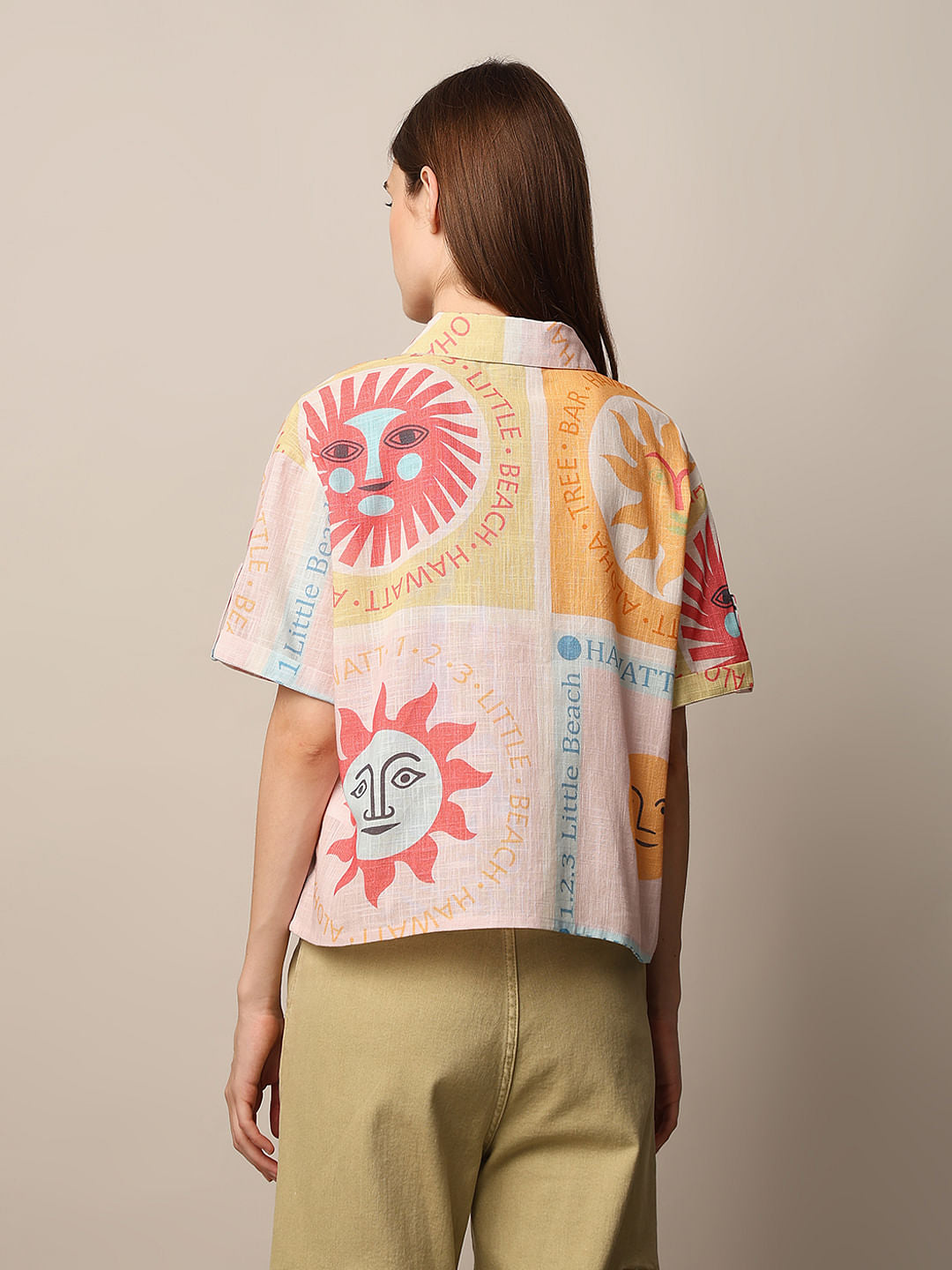 Pink Printed Cotton Shirt