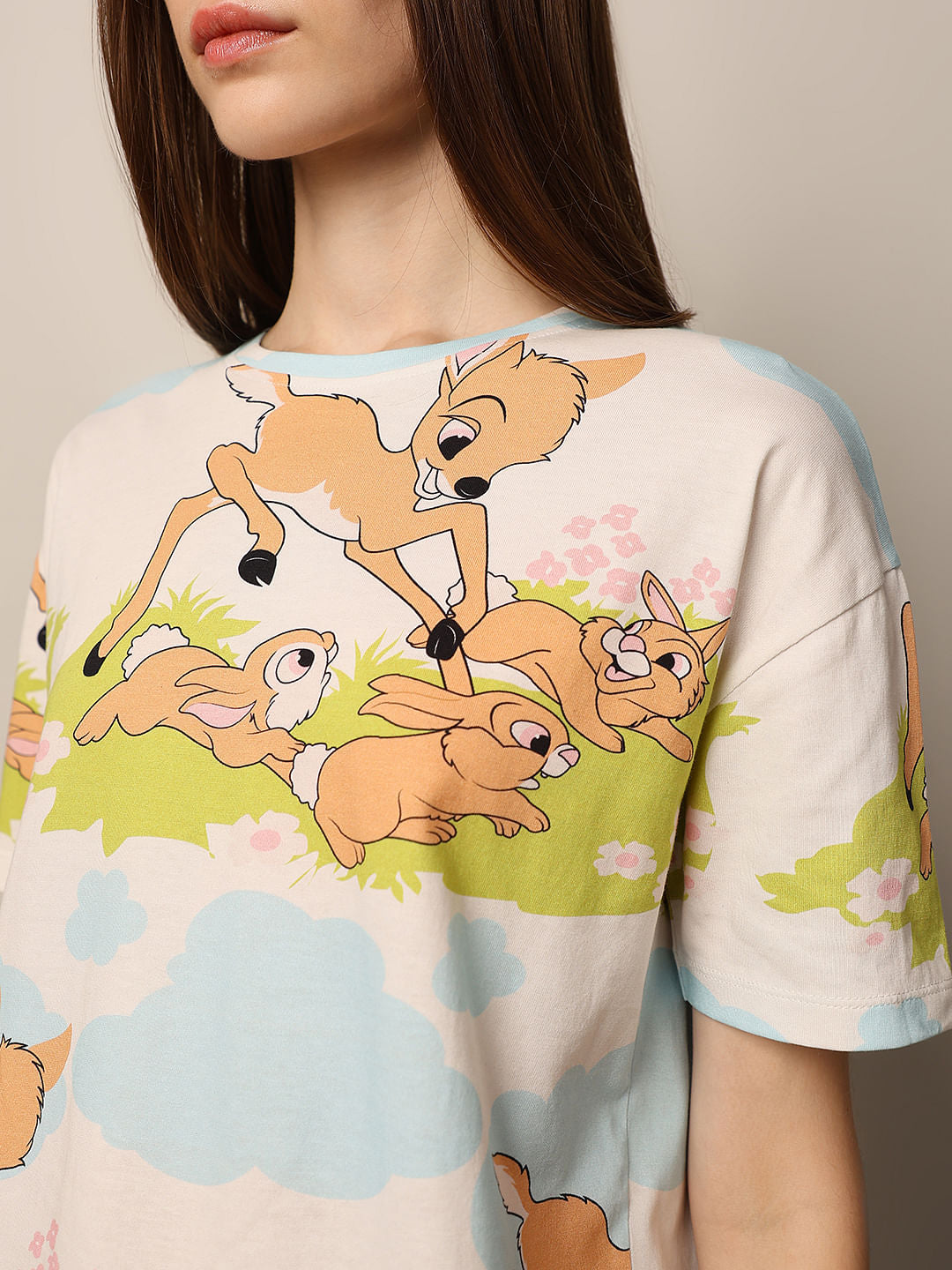 White Graphic Print Cotton T-Shirt