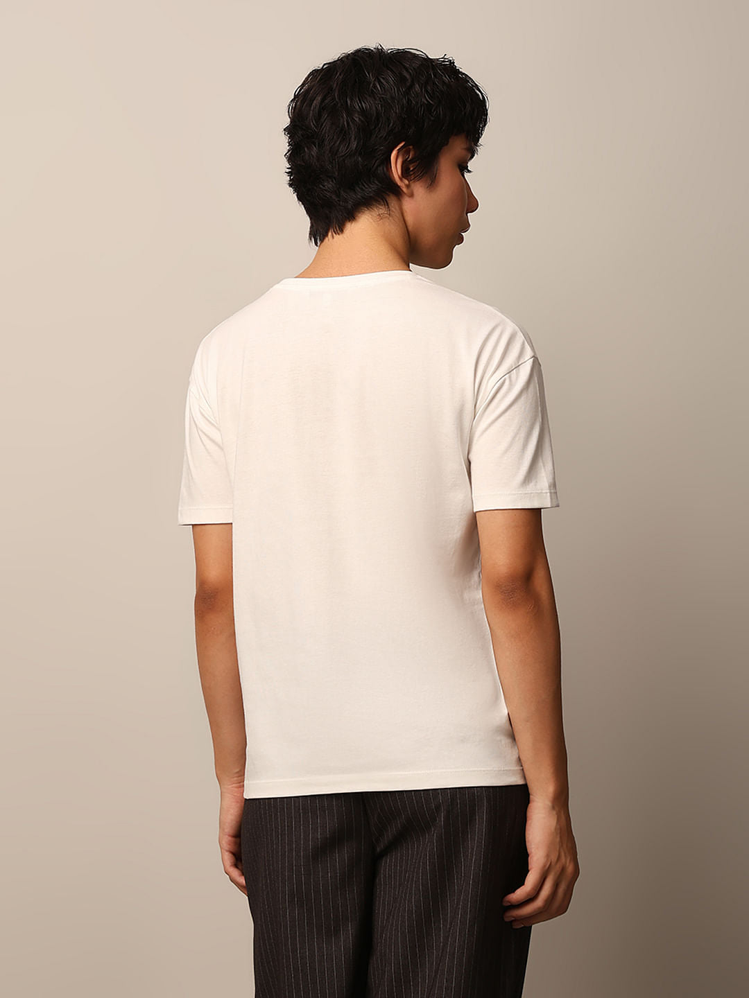 White Sequined Cotton T-Shirt