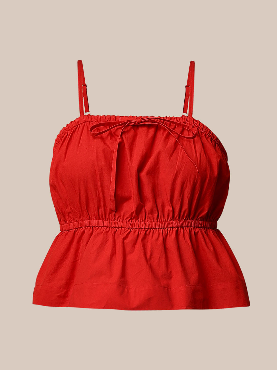 Red Strappy Crop Top