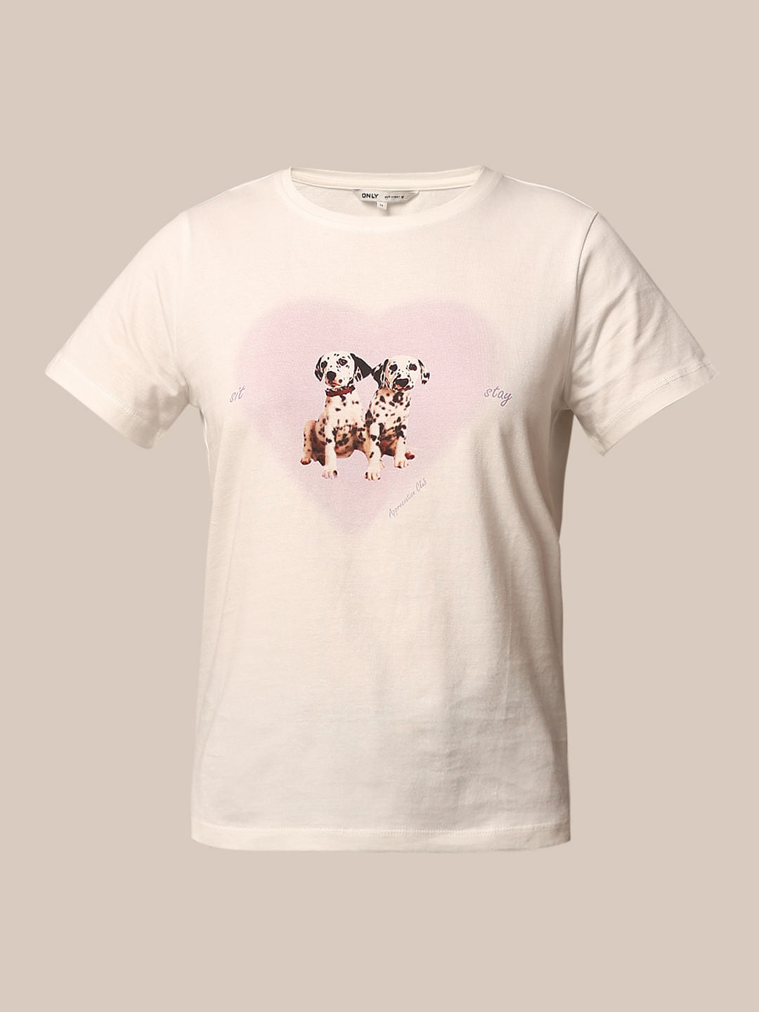 White Printed Cotton T-Shirt