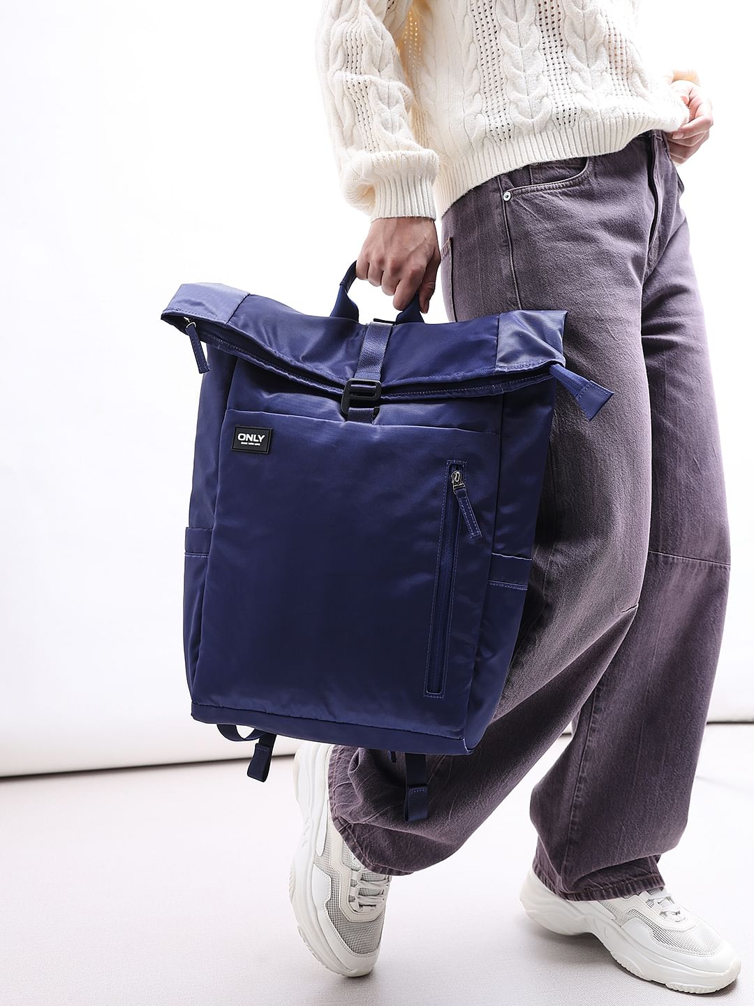 Dark Blue Roll Top Backpack
