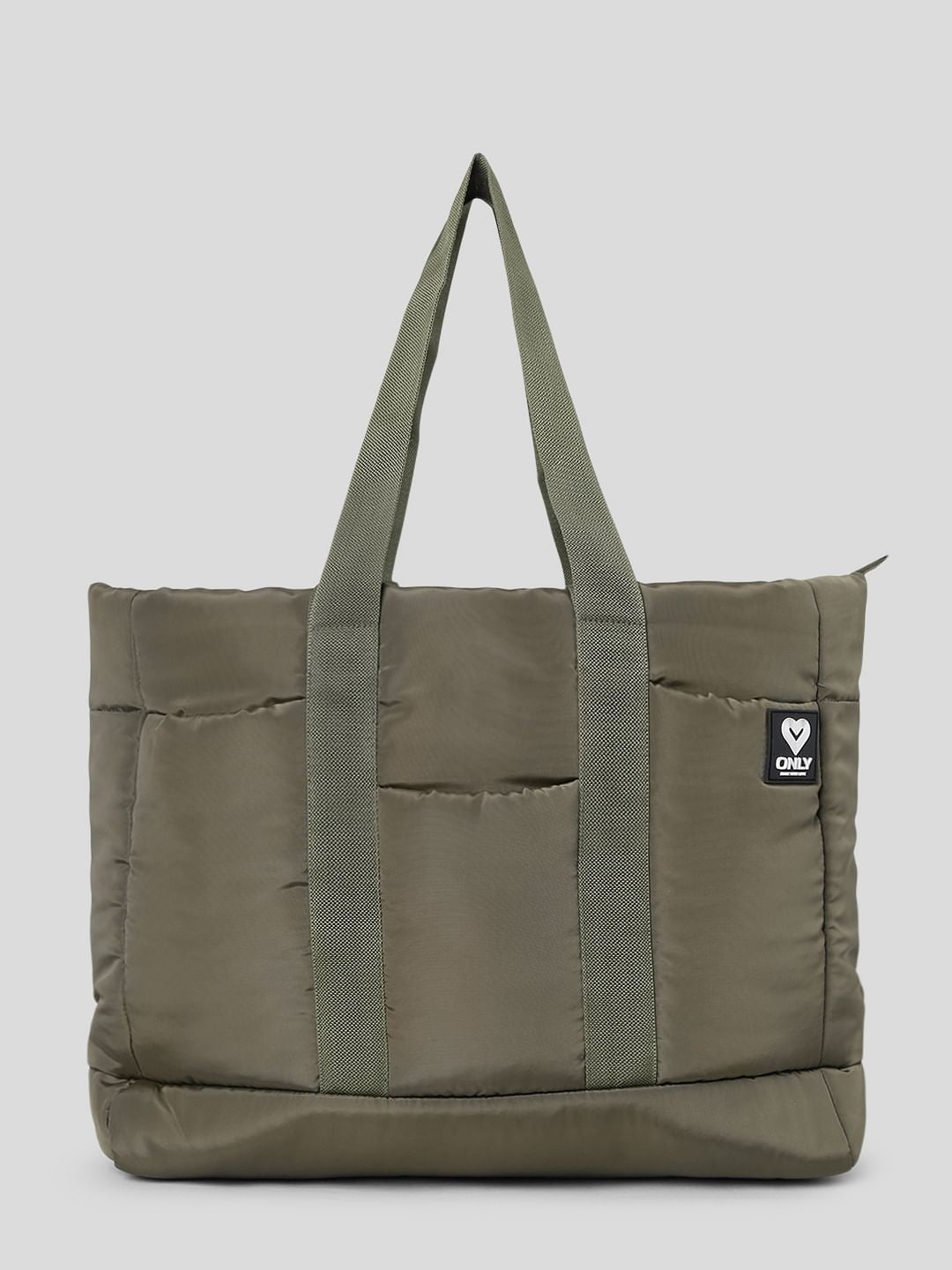 Olive Puffer Tote Bag