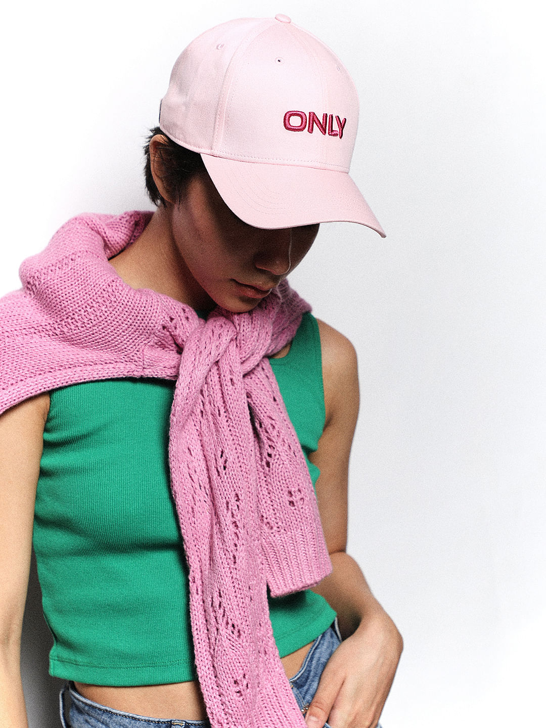 Light Pink Logo Print Cap