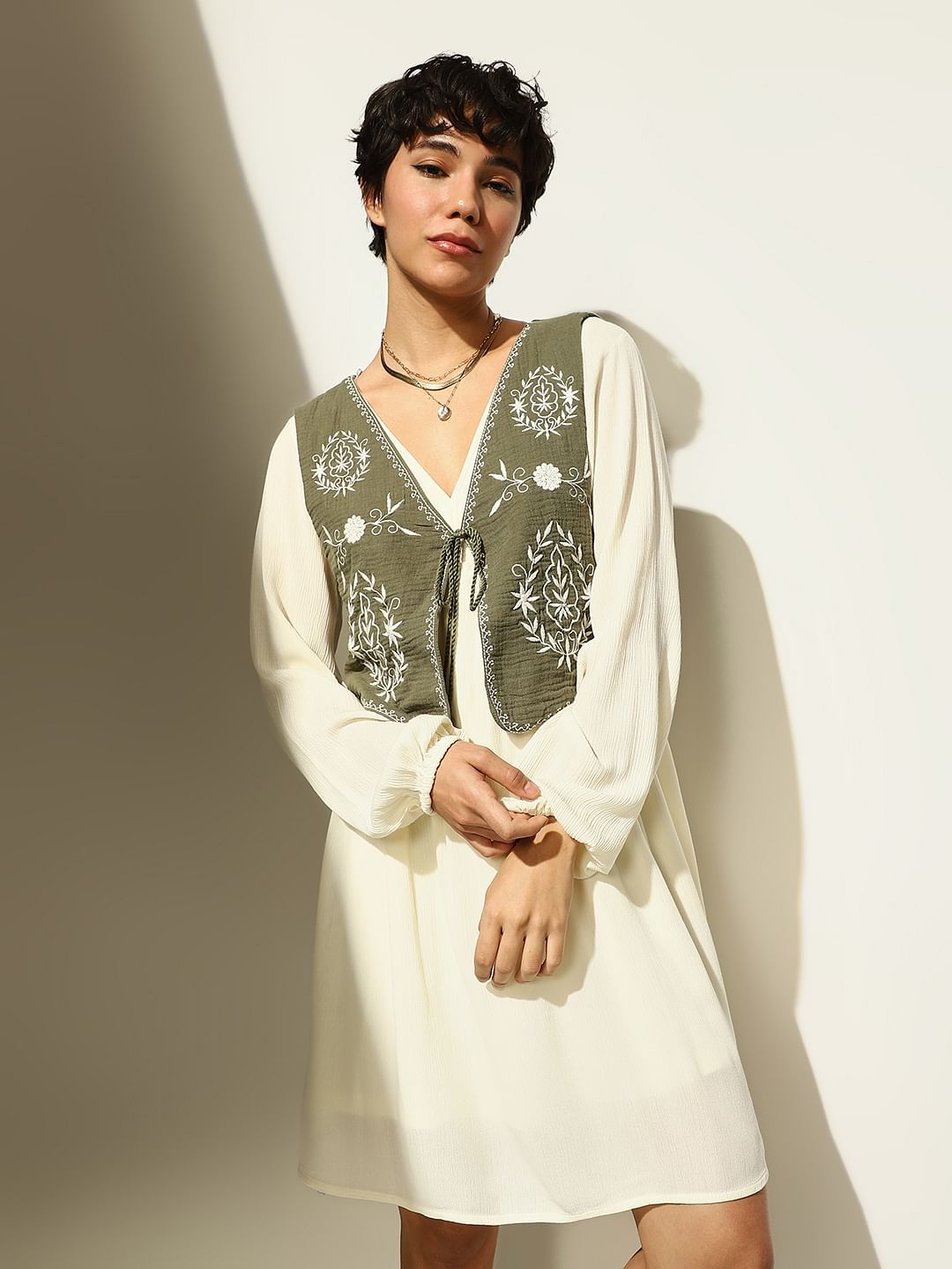 White Embroidered Dress