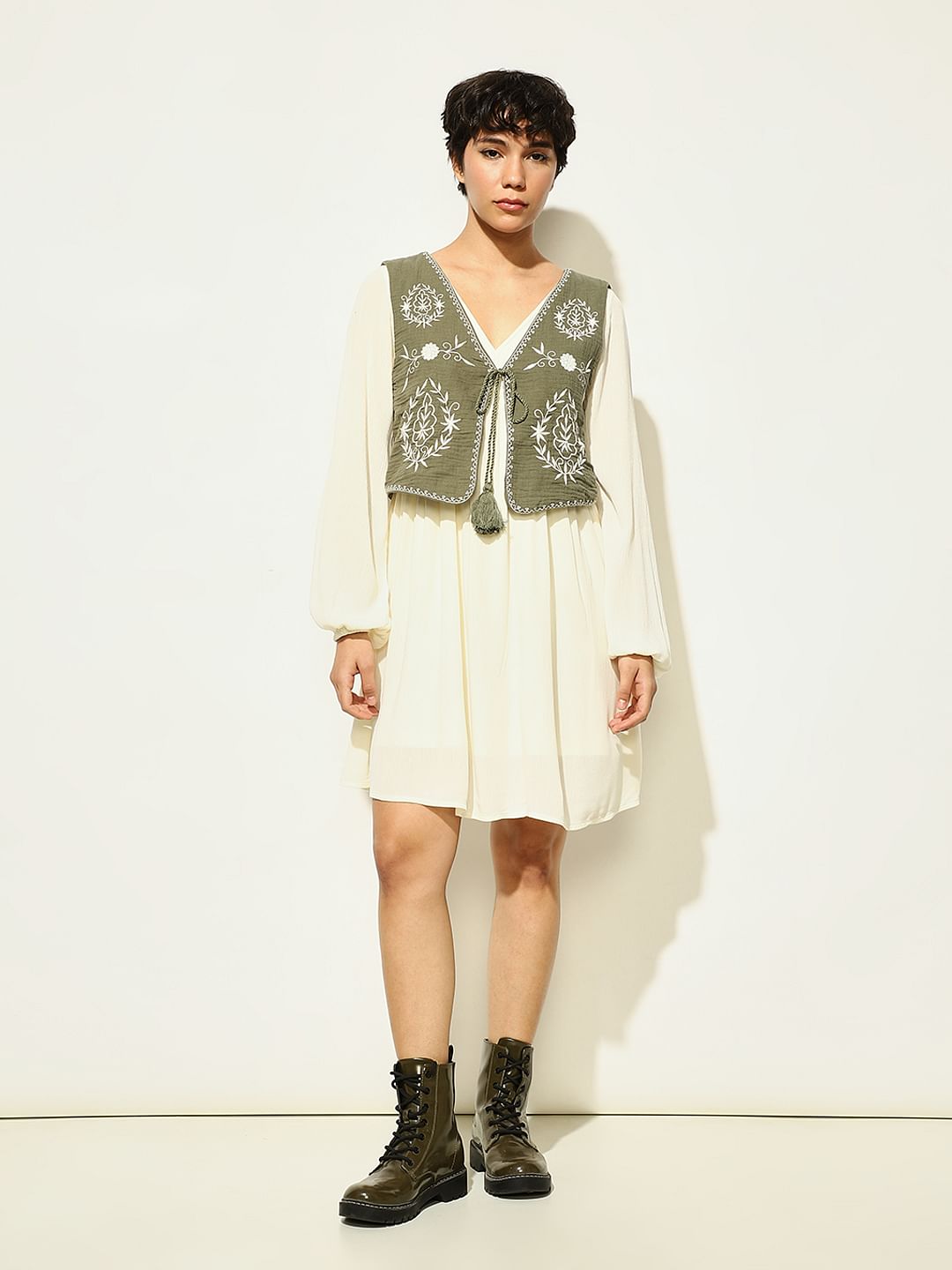 White Embroidered Dress