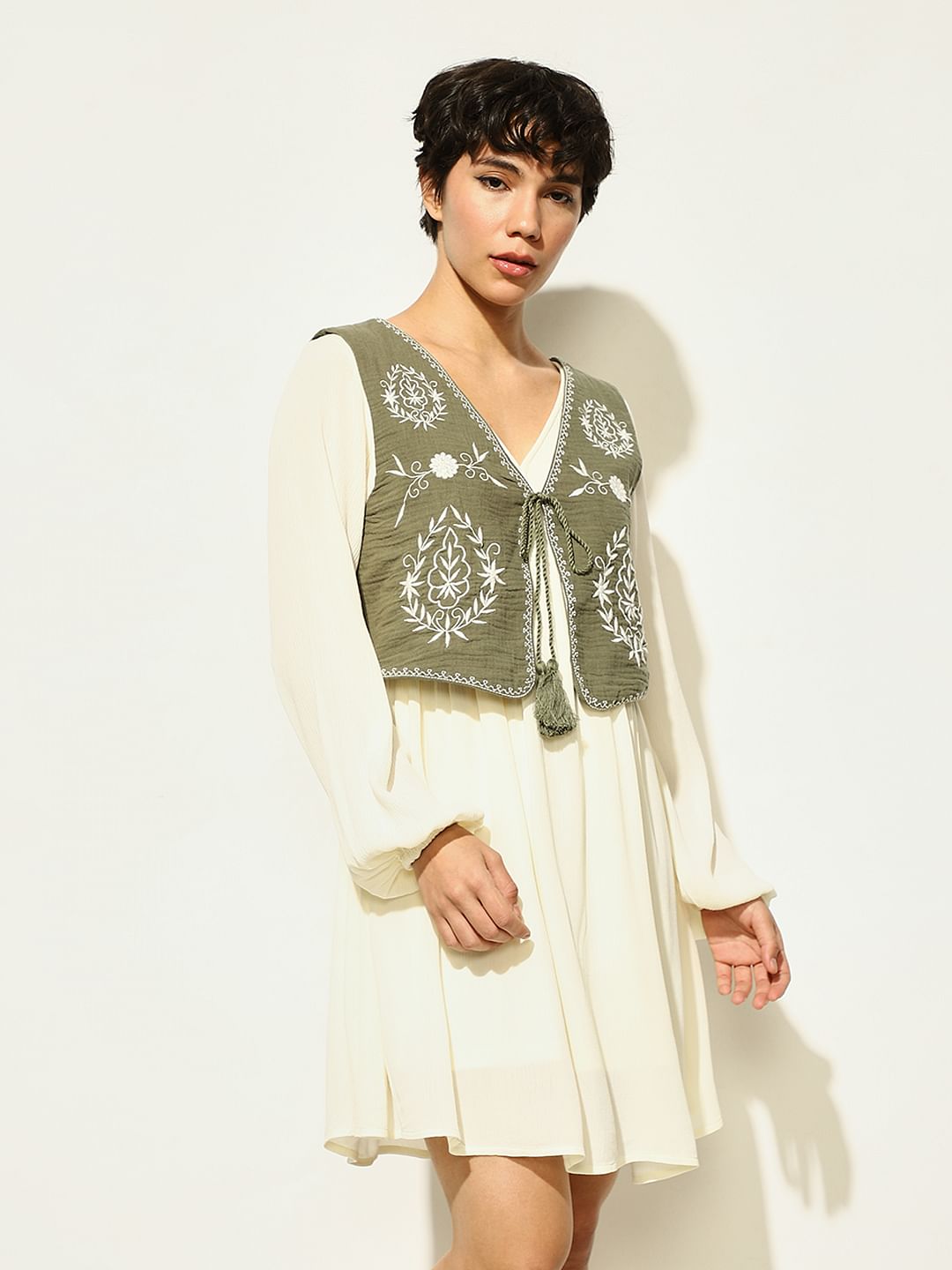 White Embroidered Dress