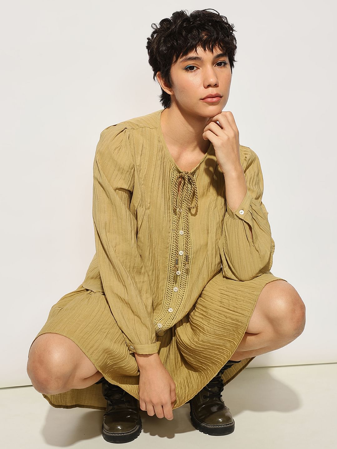 Green Seersucker Co-Ord Set Top