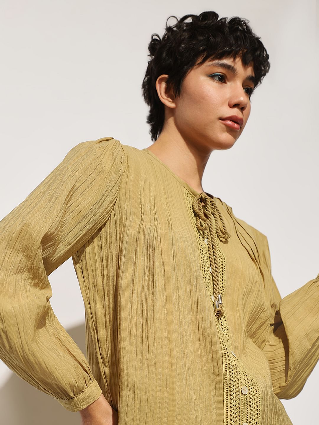 Green Seersucker Co-Ord Set Top