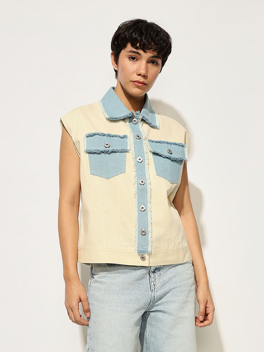 Off-White Denim Trim Shacket