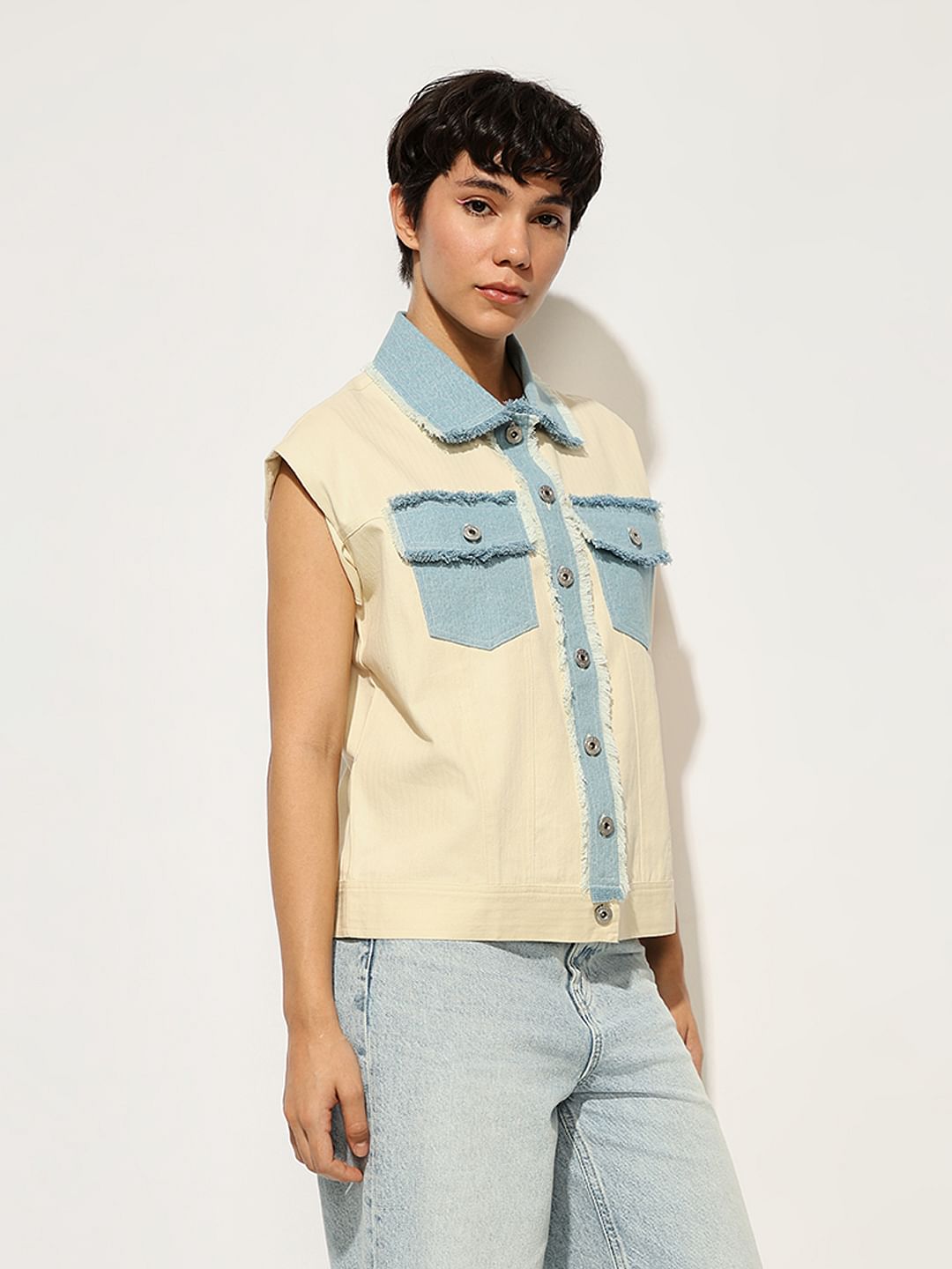 Off-White Denim Trim Shacket