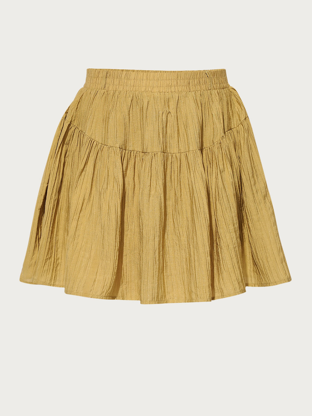 Brown Seersucker Co-Ord Set Skirt