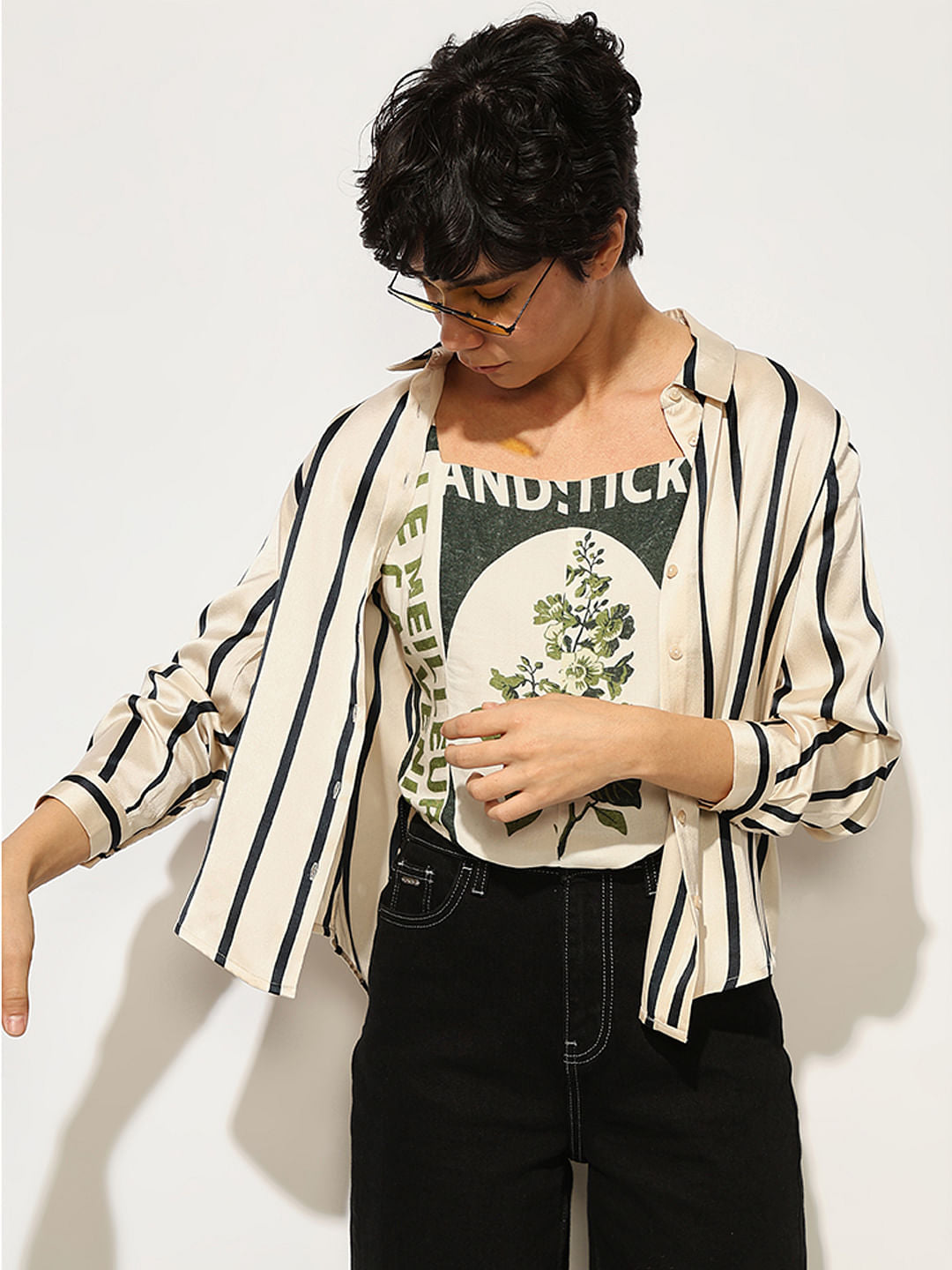 White Printed Bralette Top