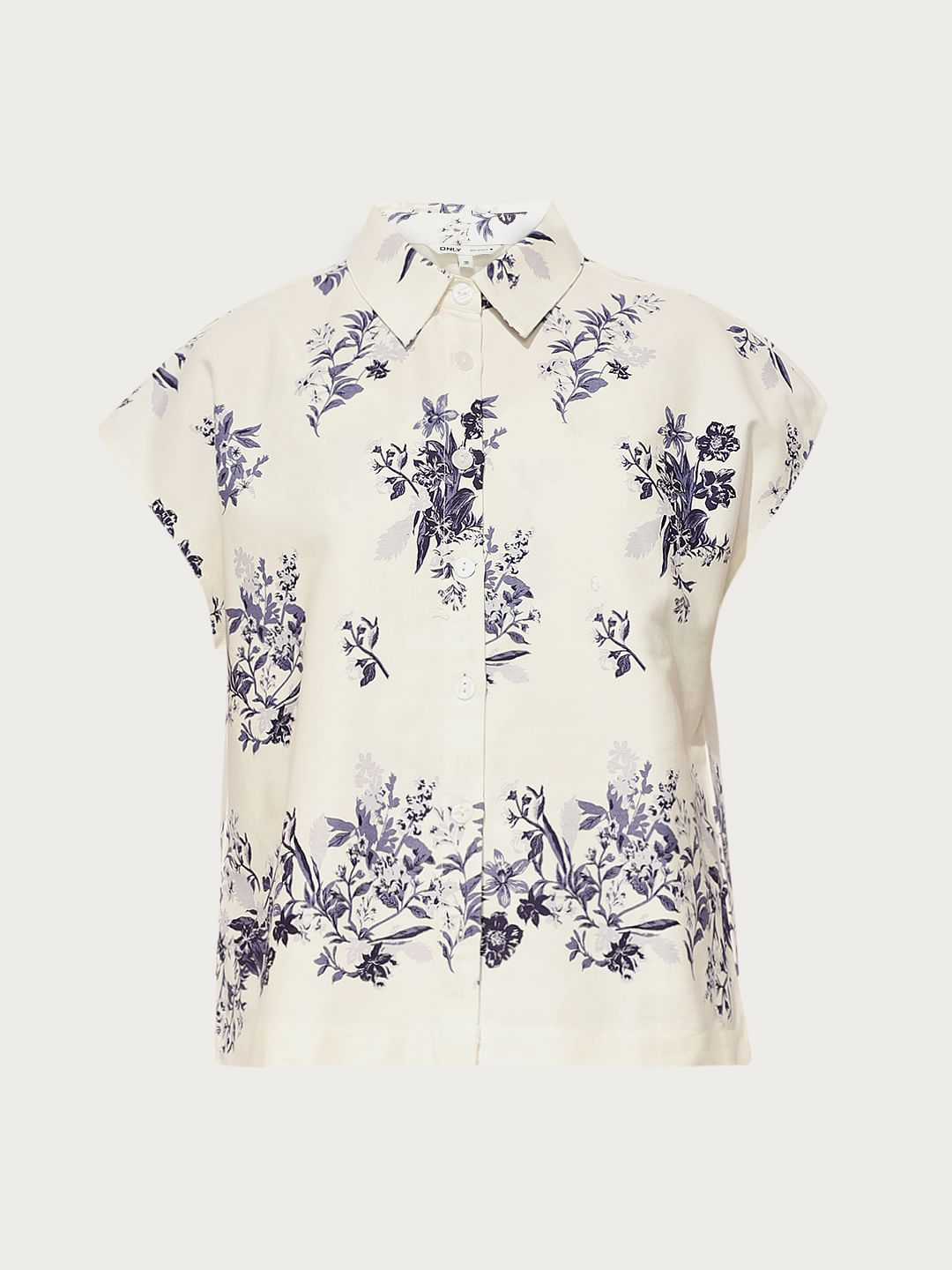 White Printed Co-Ord Set Shirt
