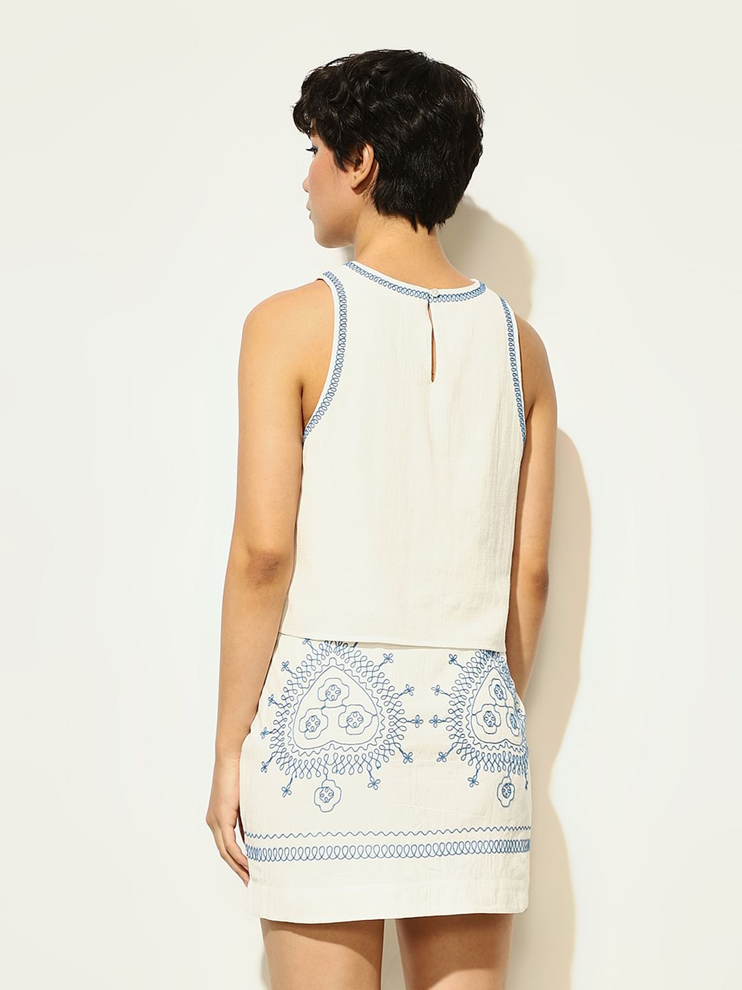 White Printed Co-Ord Set Top