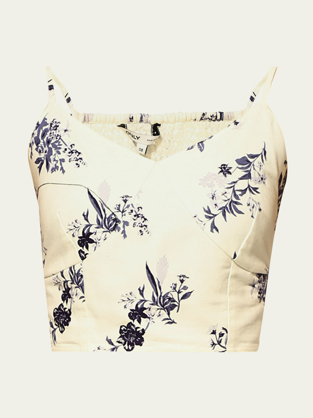 White Printed Co-Ord Set Crop Top