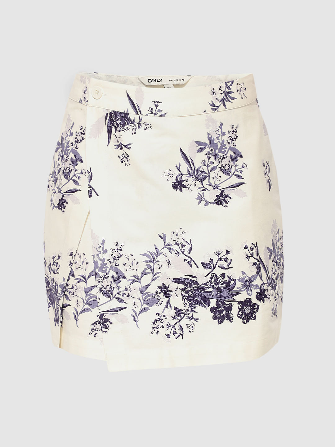 White Printed Mini Co-Ord Set Skorts
