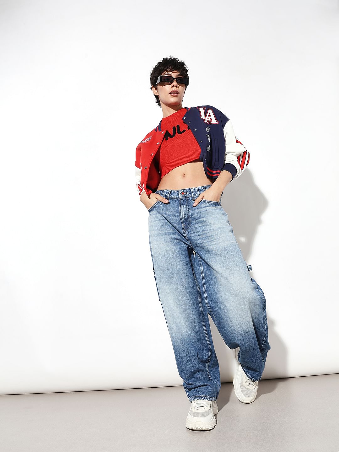 Light Blue High Rise Slouchy Fit Jeans