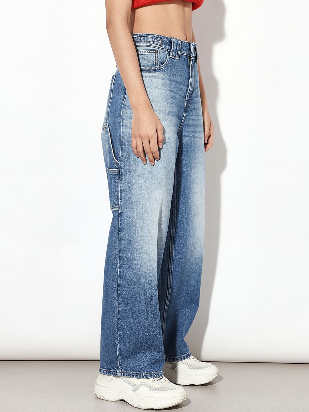 Light Blue High Rise Slouchy Fit Jeans