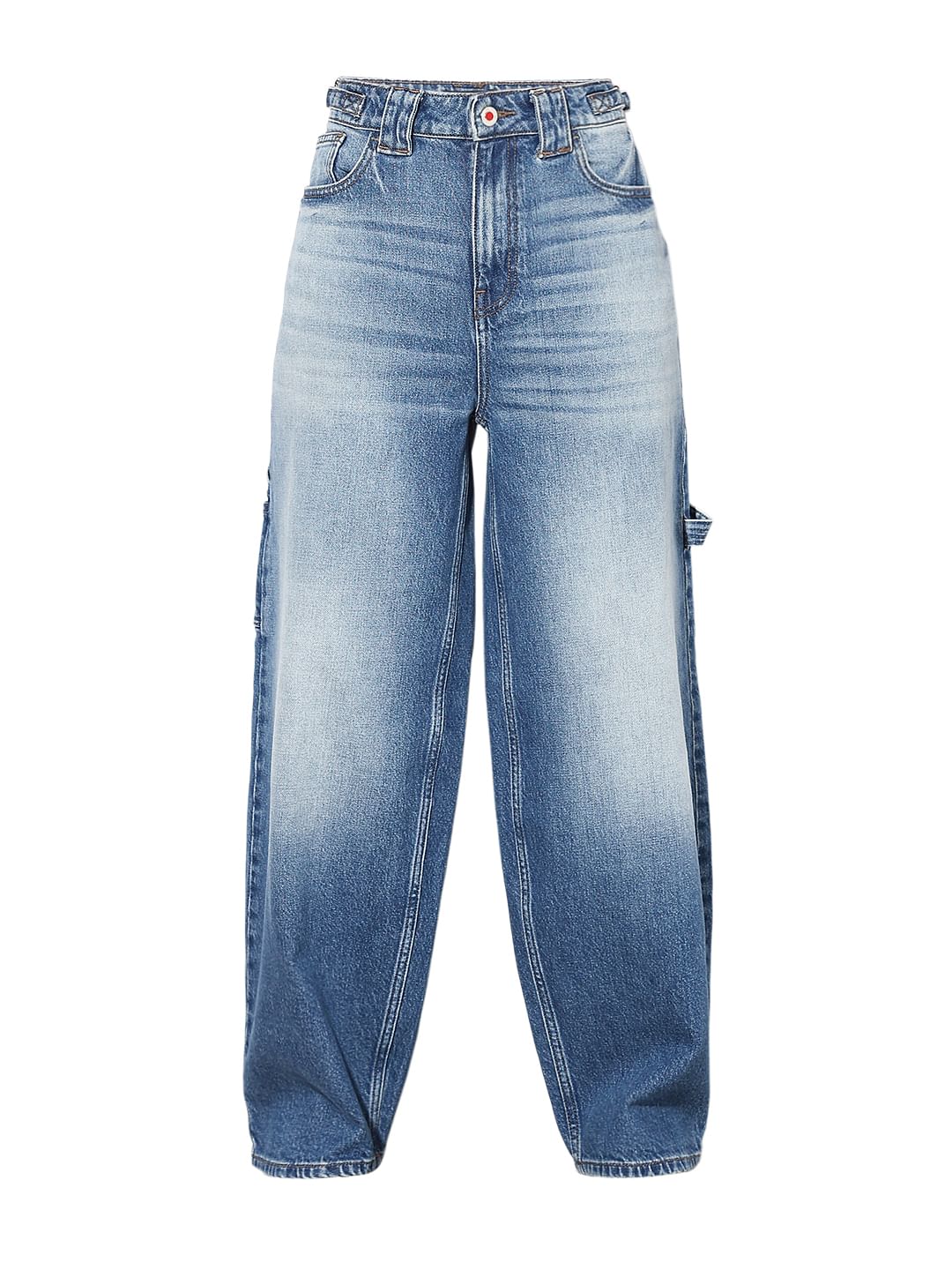 Light Blue High Rise Slouchy Fit Jeans