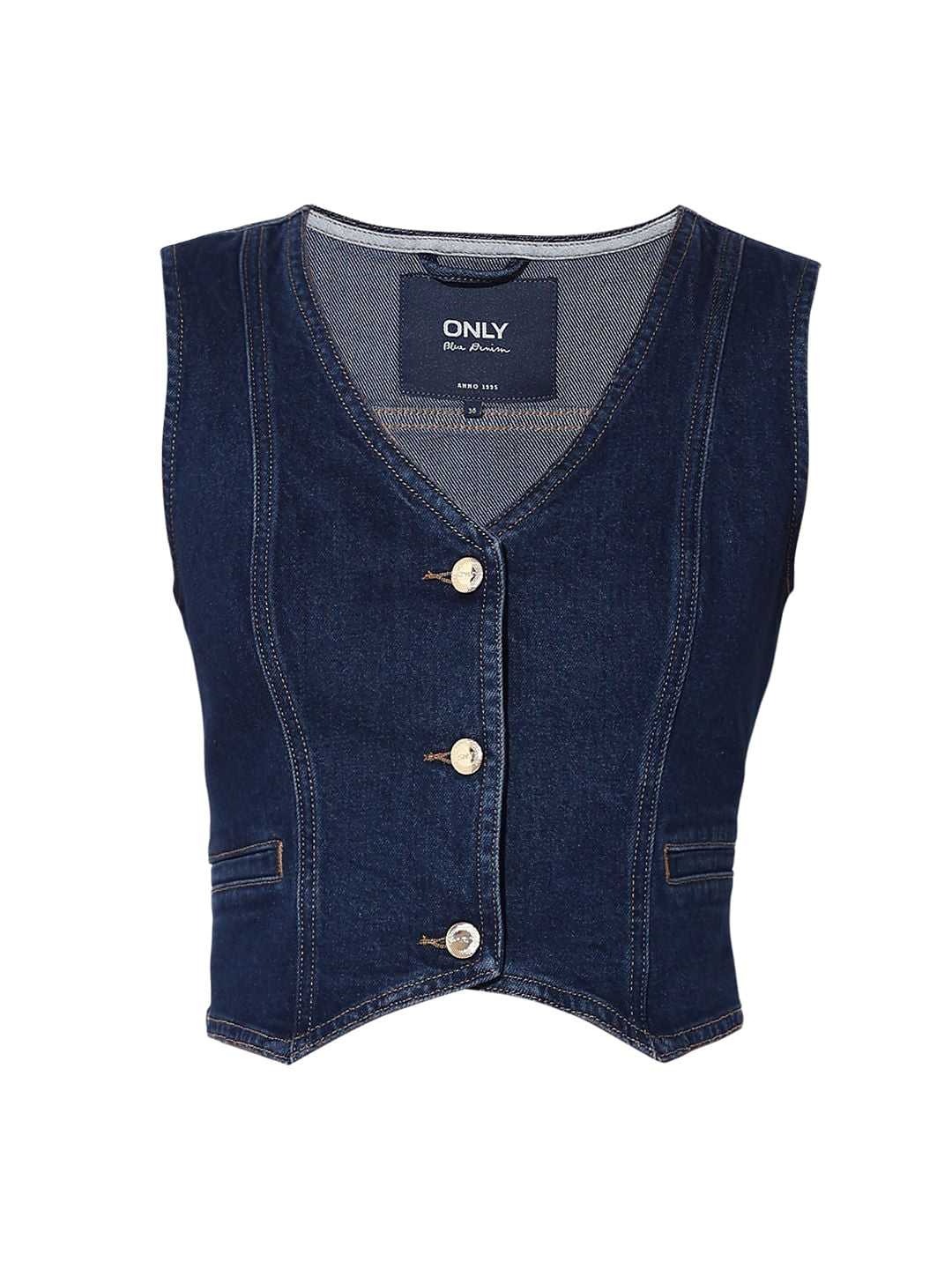 Dark Blue Denim Waistcoat