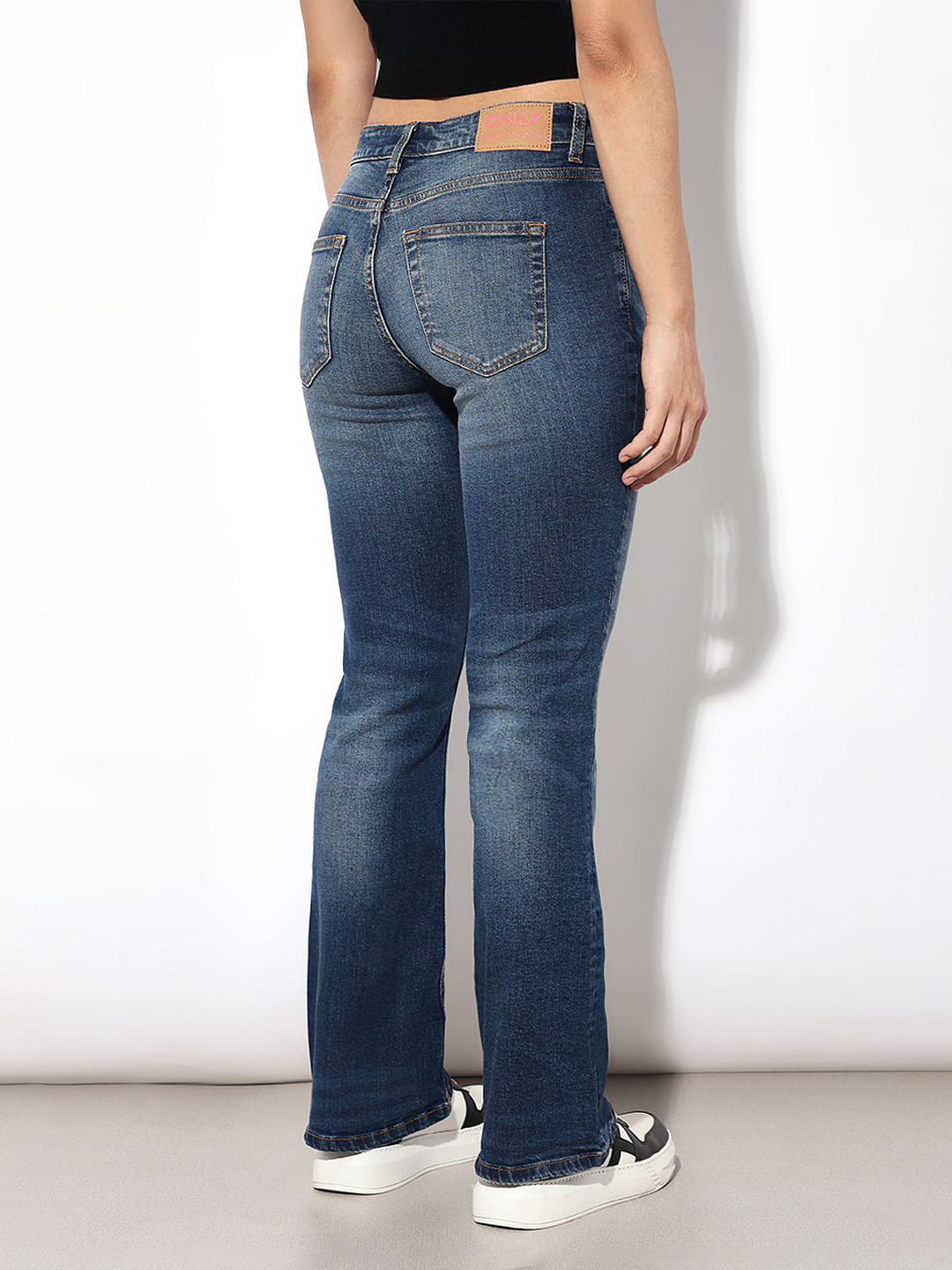 Blue High Rise Flared Jeans