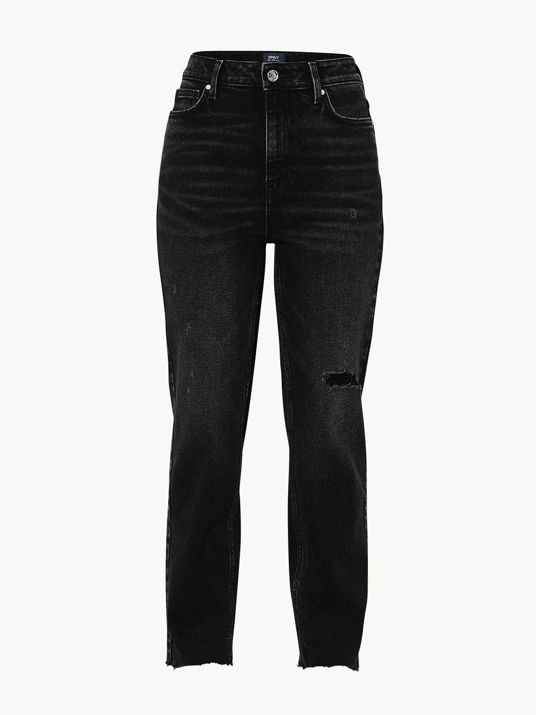 Black High Rise Erin Straight Fit Jeans